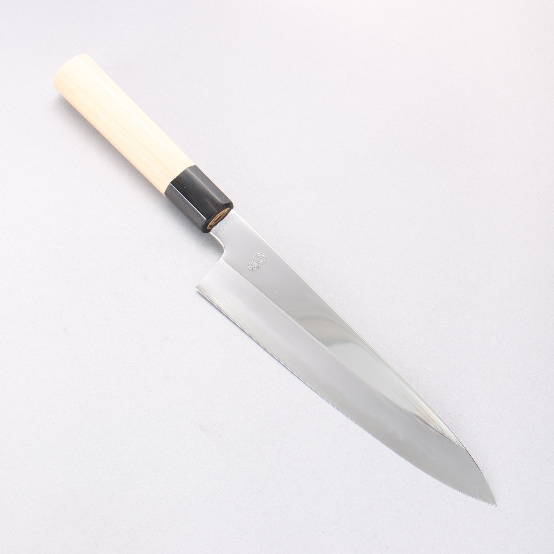 重陽 白鋼 鏡面仕上げ 牛刀包丁 210mm 朴柄 - 清助刃物