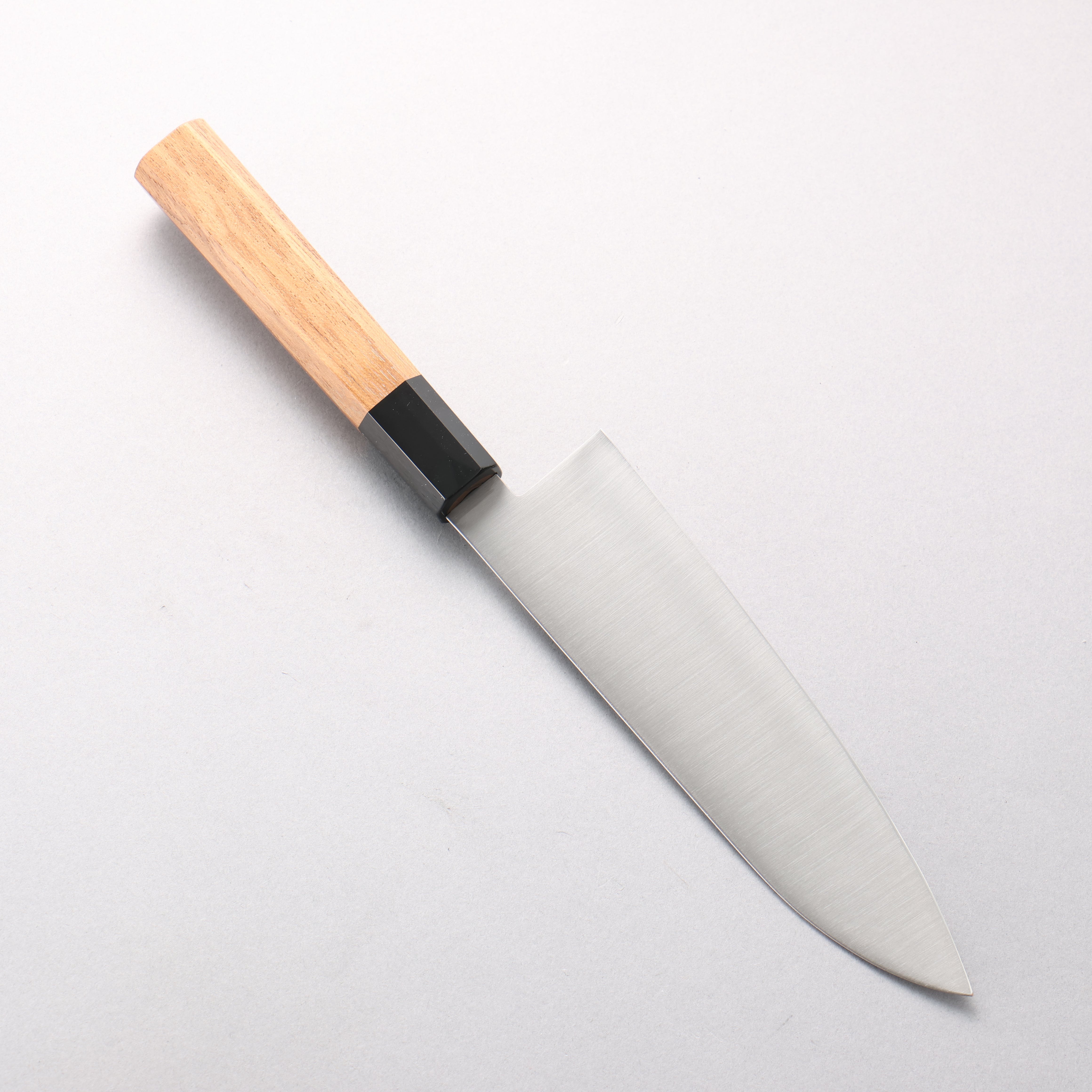 清助 ステンレス鋼 三徳包丁 180mm チーク (口輪：黒プラスチック)柄 - 清助刃物