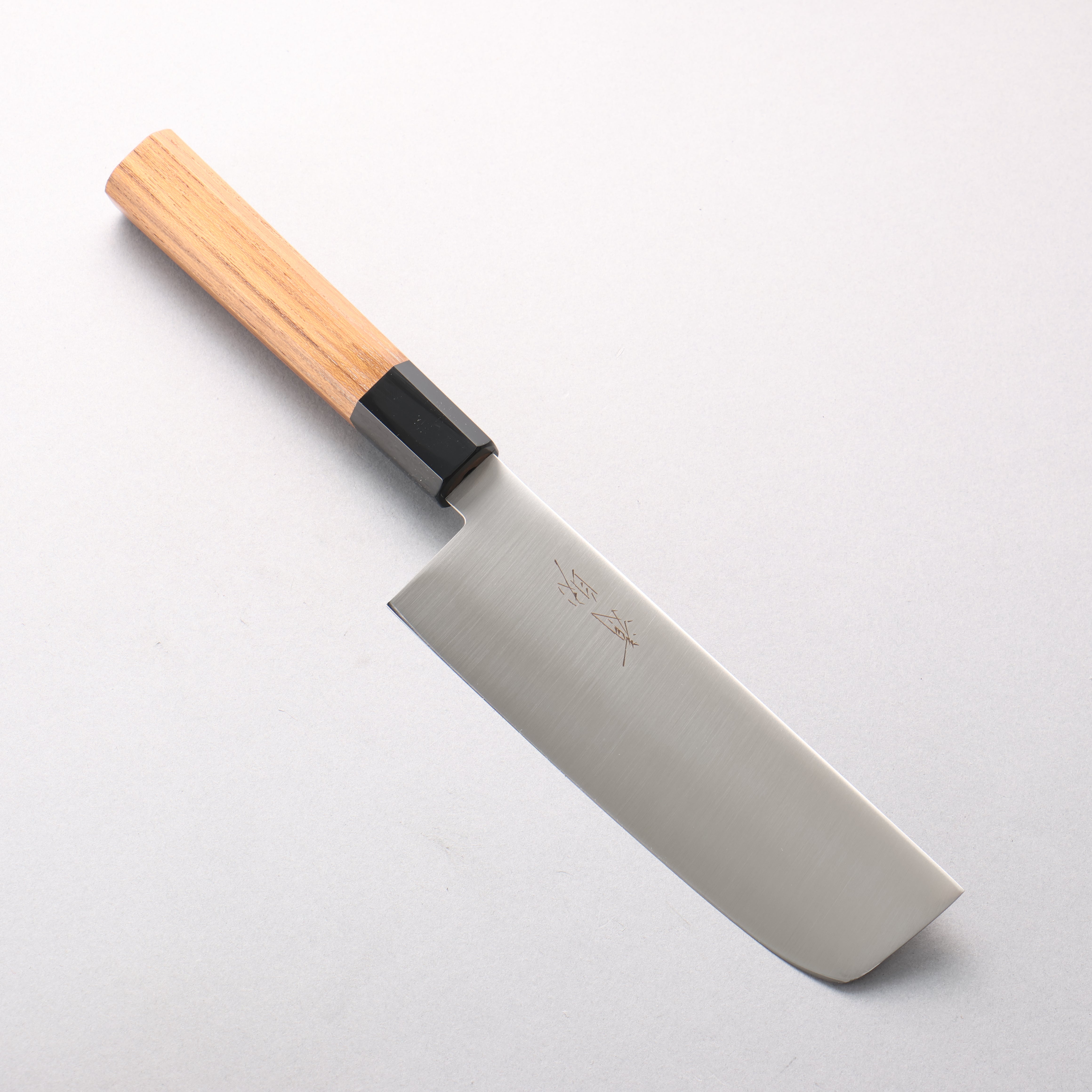 清助 ステンレス鋼 菜切包丁 160mm チーク (口輪：黒プラスチック)柄 - 清助刃物