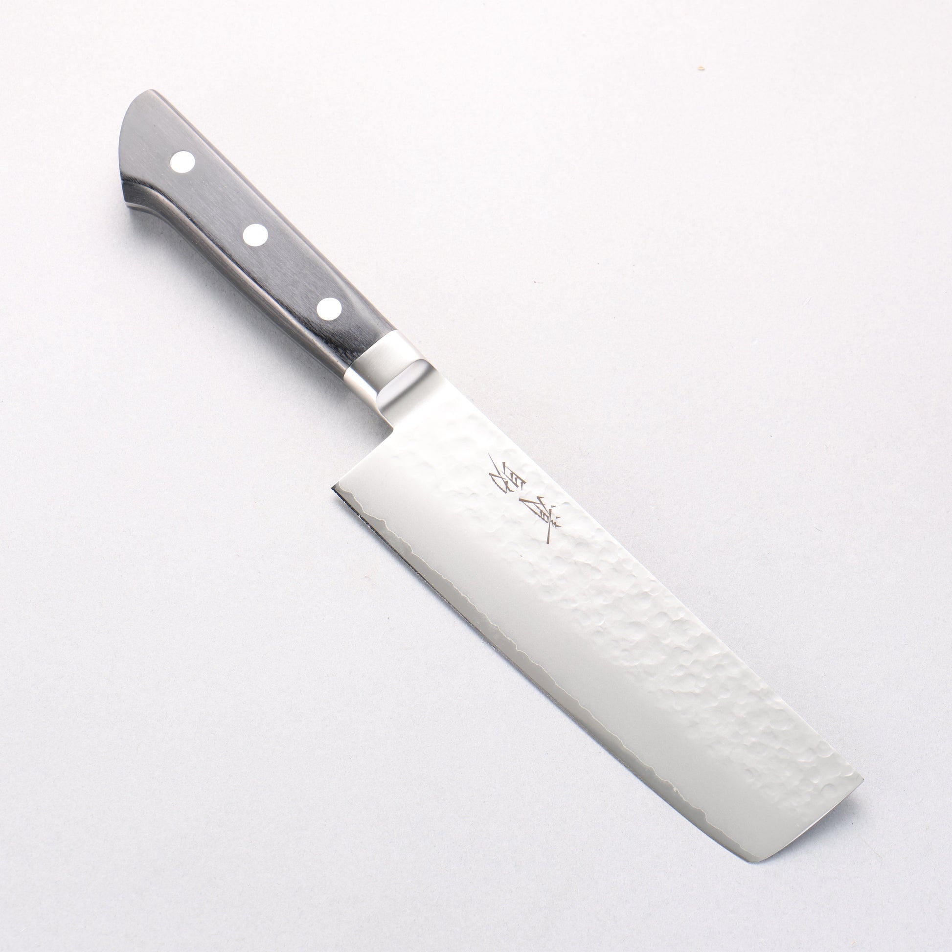 清助 V金5号 鎚目 霞研 菜切包丁 160mm 黒合板柄 - 清助刃物