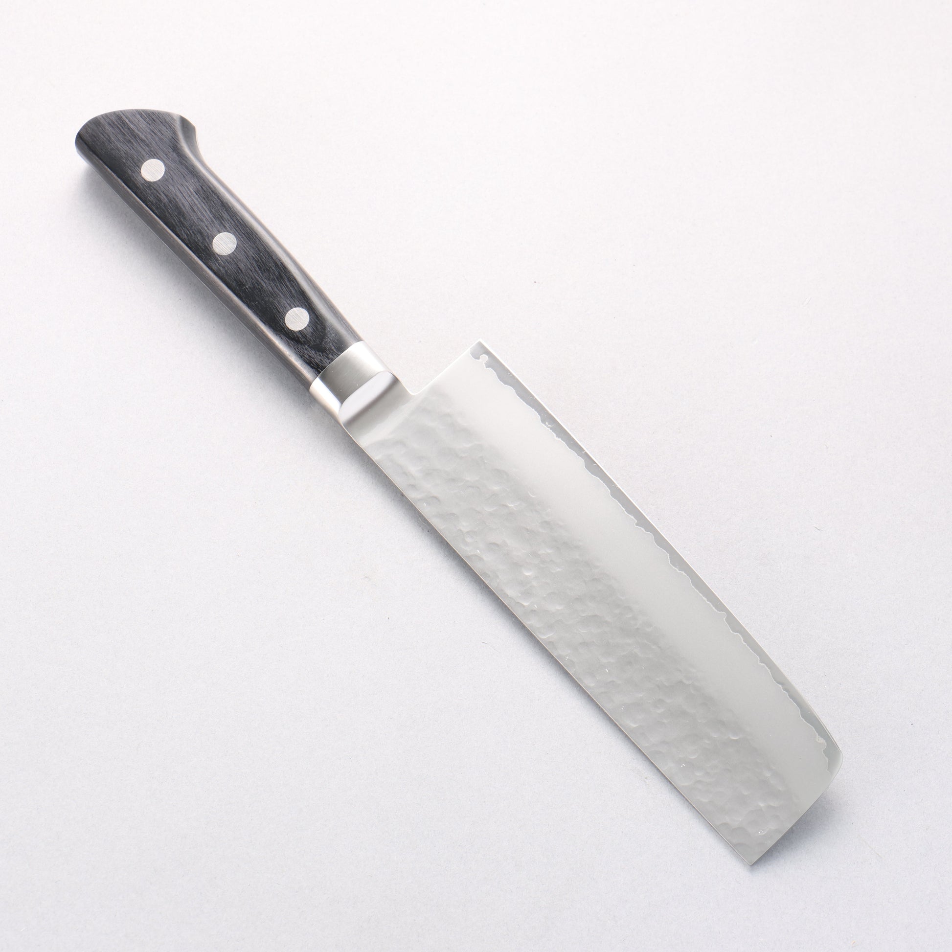 清助 V金5号 鎚目 霞研 菜切包丁 160mm 黒合板柄 - 清助刃物