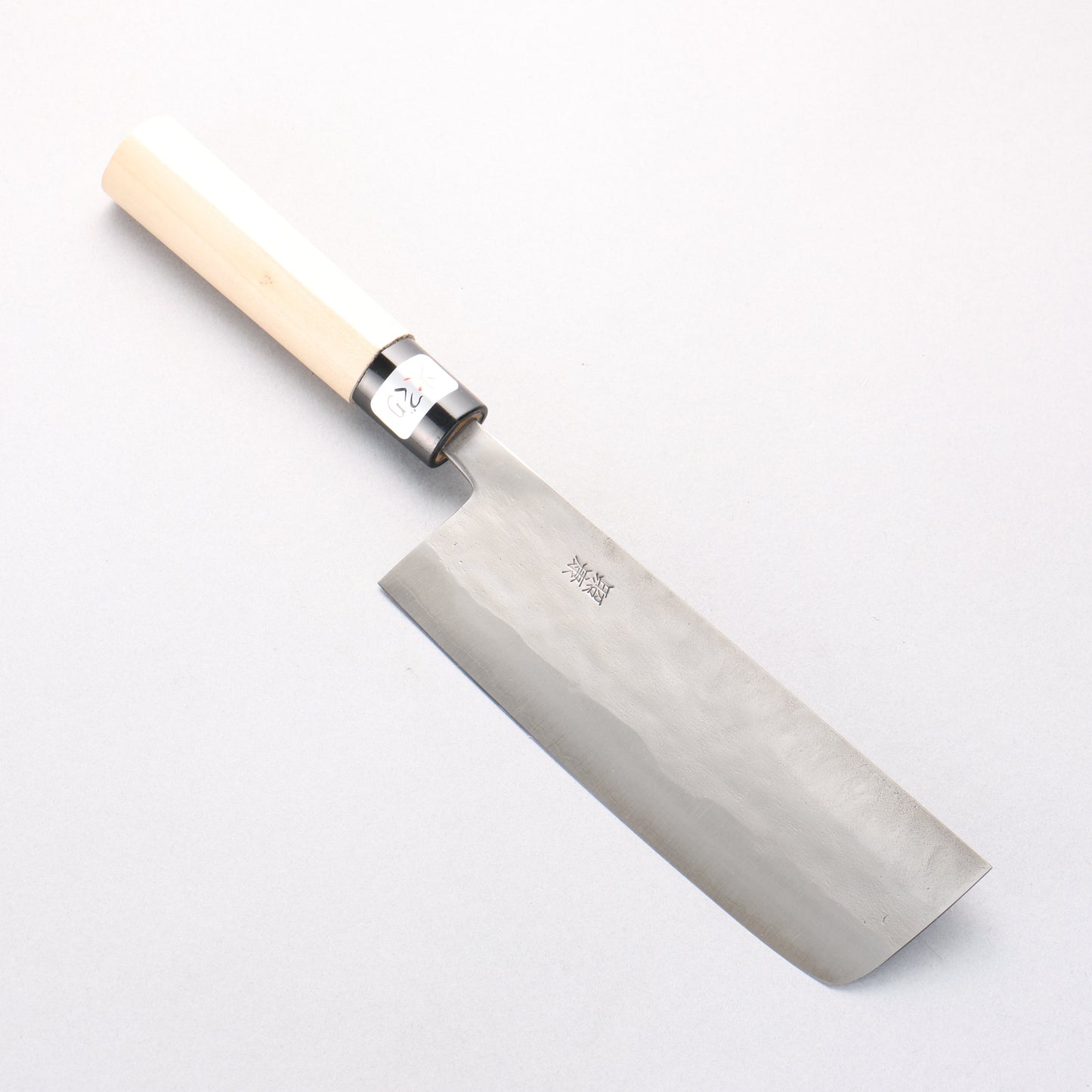 藤原 照康 白一鋼 梨地 菜切包丁 165mm 朴柄 - 清助刃物
