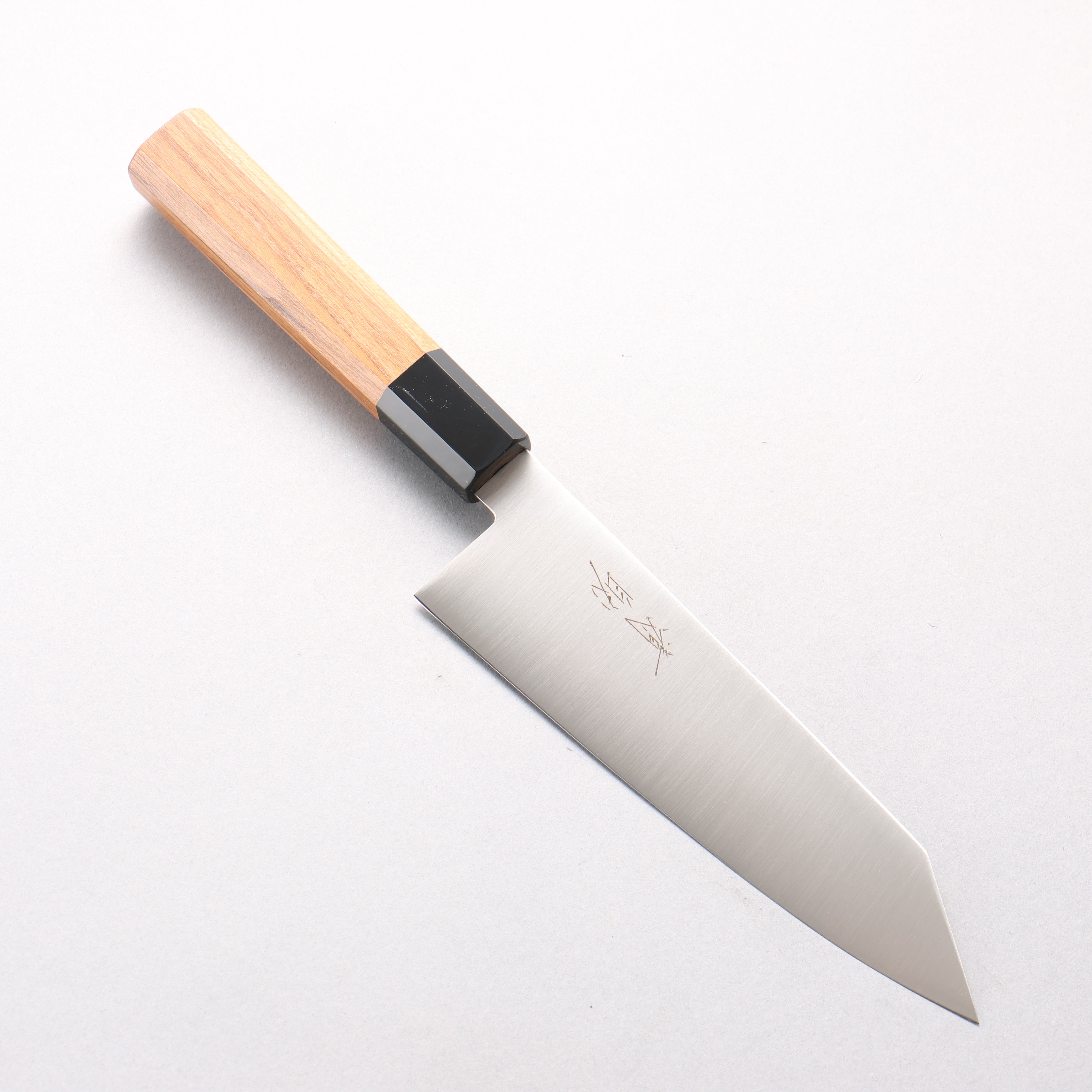 清助 ステンレス鋼 切付三徳包丁 180mm チーク (口輪：黒プラスチック)柄 - 清助刃物