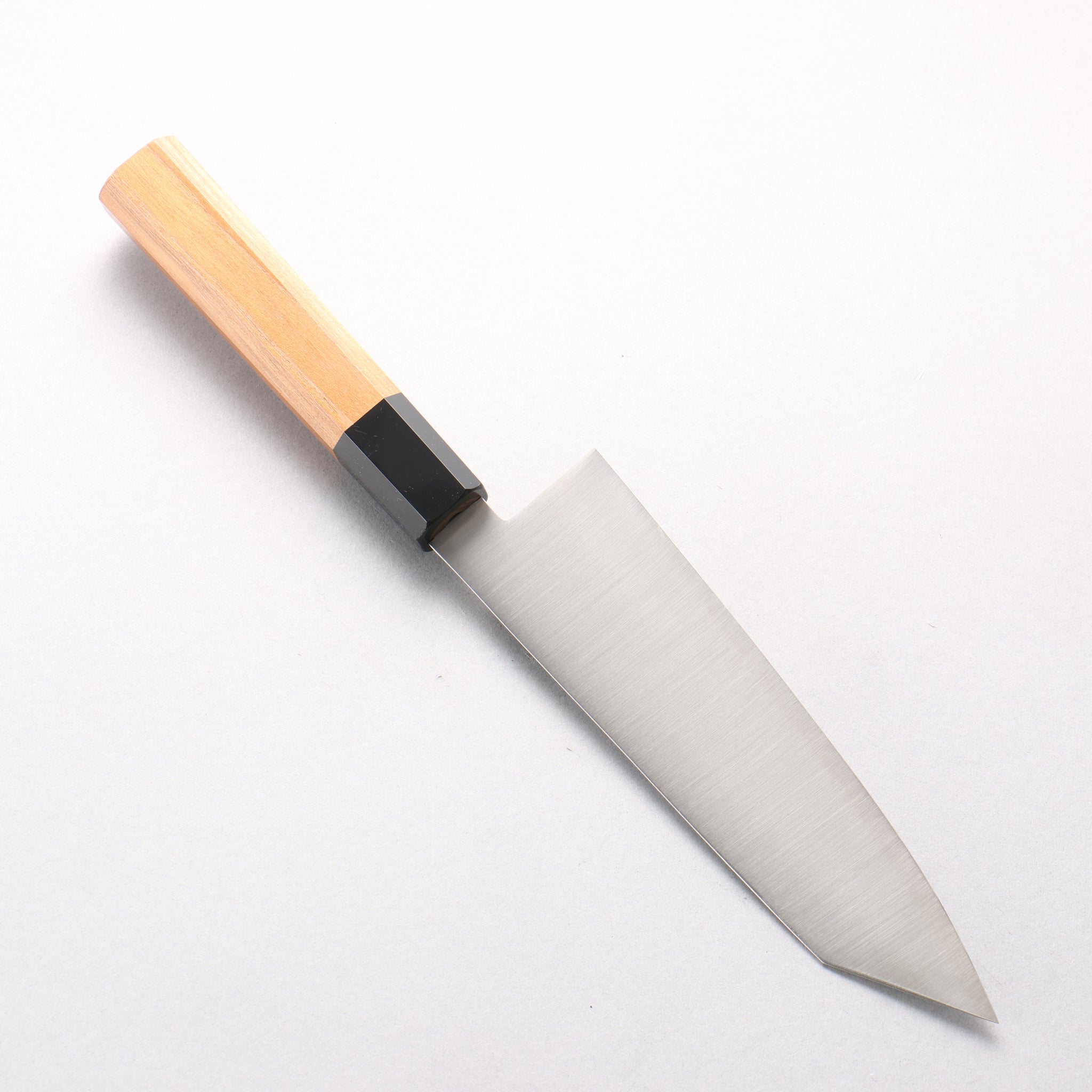 清助 ステンレス鋼 切付三徳包丁 180mm チーク (口輪：黒プラスチック)柄 - 清助刃物