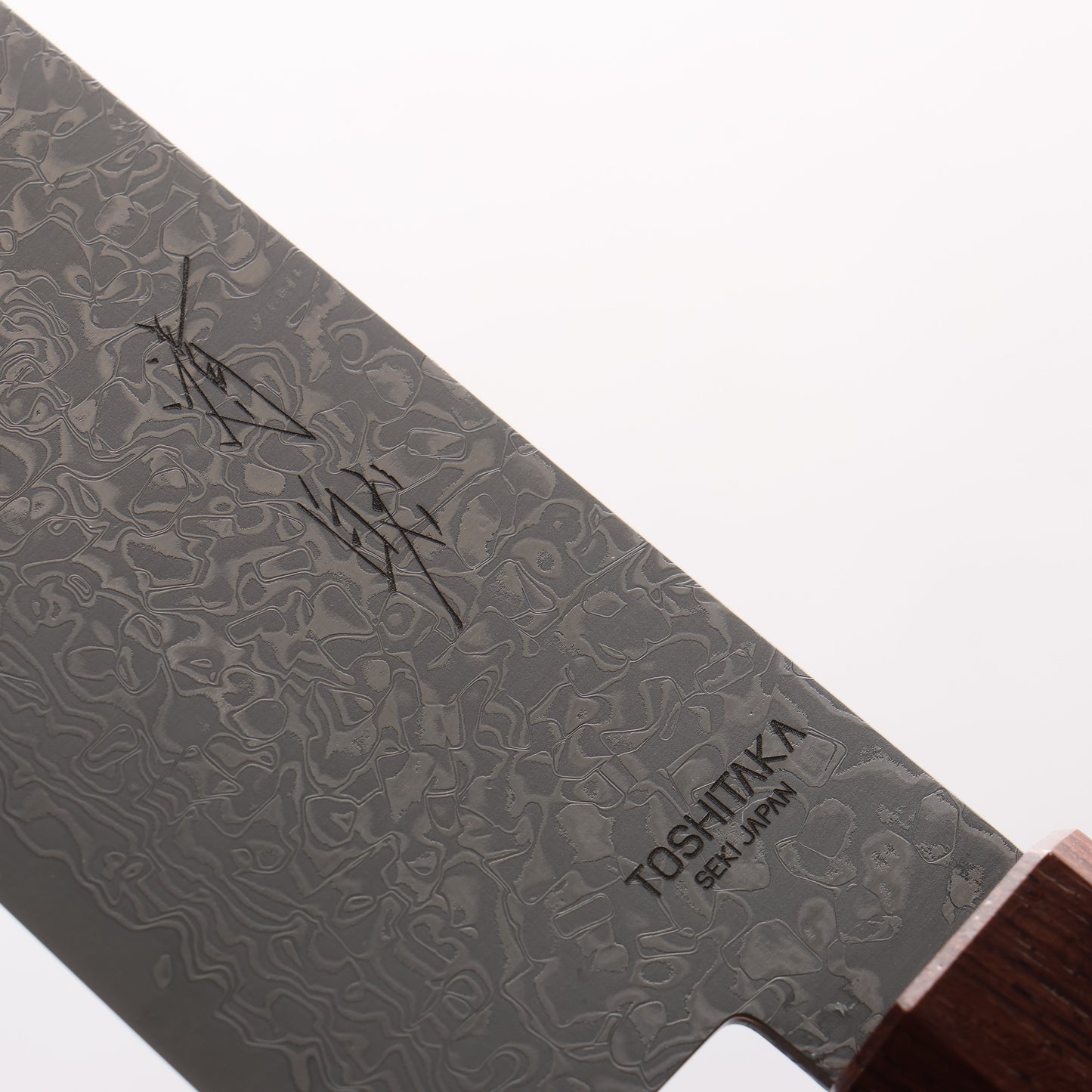 利隆 V金10号 65層ダマスカス 三徳包丁 180mm ウエンジ 桜リング付き（口輪：紫檀）柄 - 清助刃物