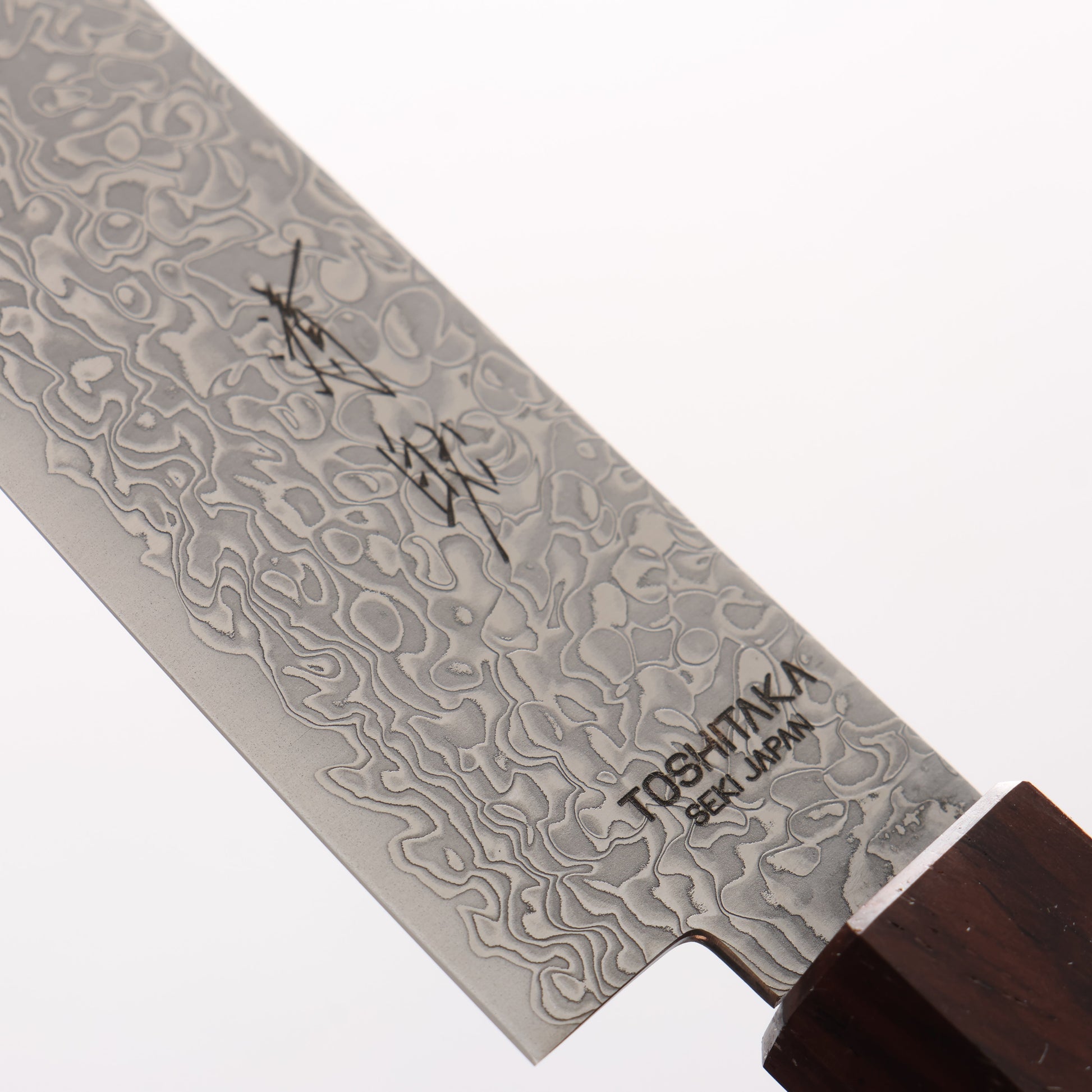 利隆 V金10号 65層ダマスカス ペティーナイフ 135mm ウエンジ 桜リング付き（口輪：紫檀）柄 - 清助刃物