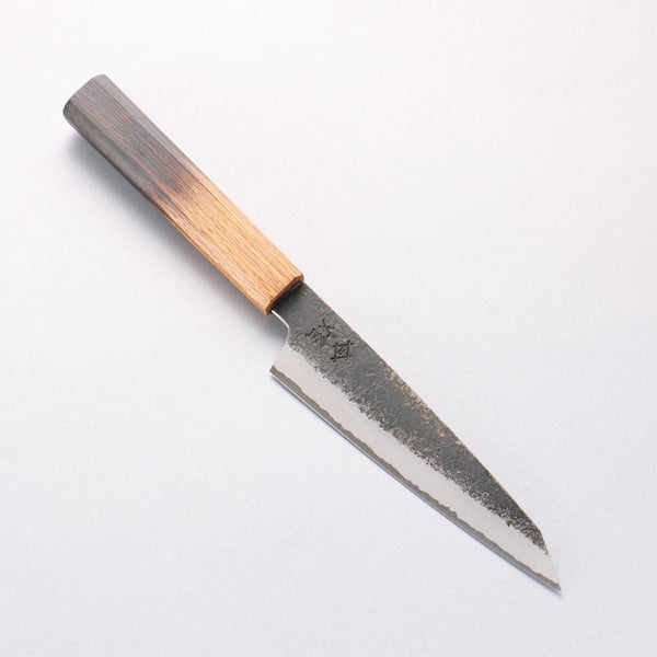 包丁 焔 紅蓮 ぺティナイフ 青二鋼 樫木漆塗り柄 堺孝行 150mm 25 堺 孝行 焔紅蓮 青ニ鋼 黒打 鎚目 切付ペティナイフ 150mm 樫焼柄