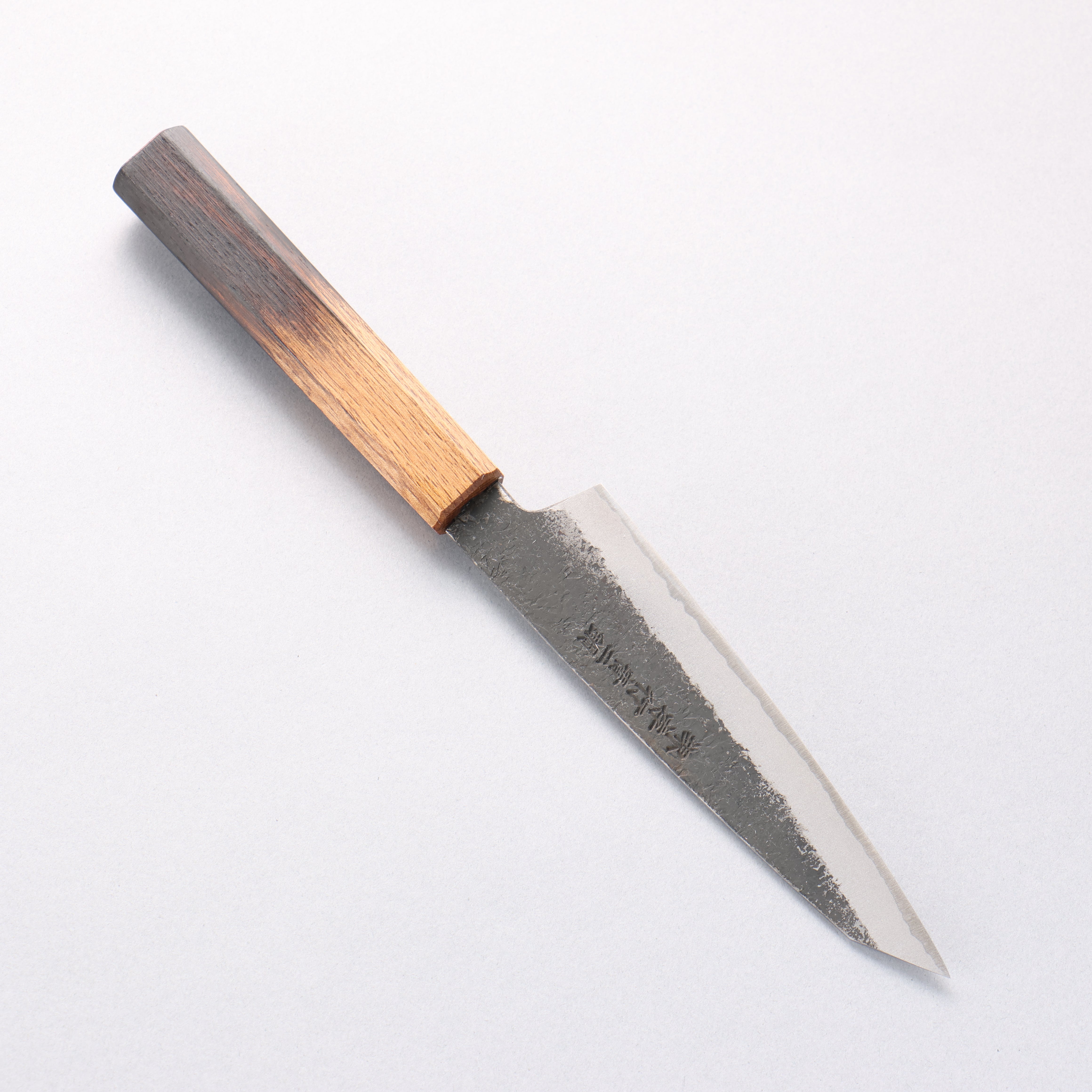 堺 孝行 焔紅蓮 青ニ鋼 黒打 鎚目 切付ペティナイフ 150mm 樫焼柄
