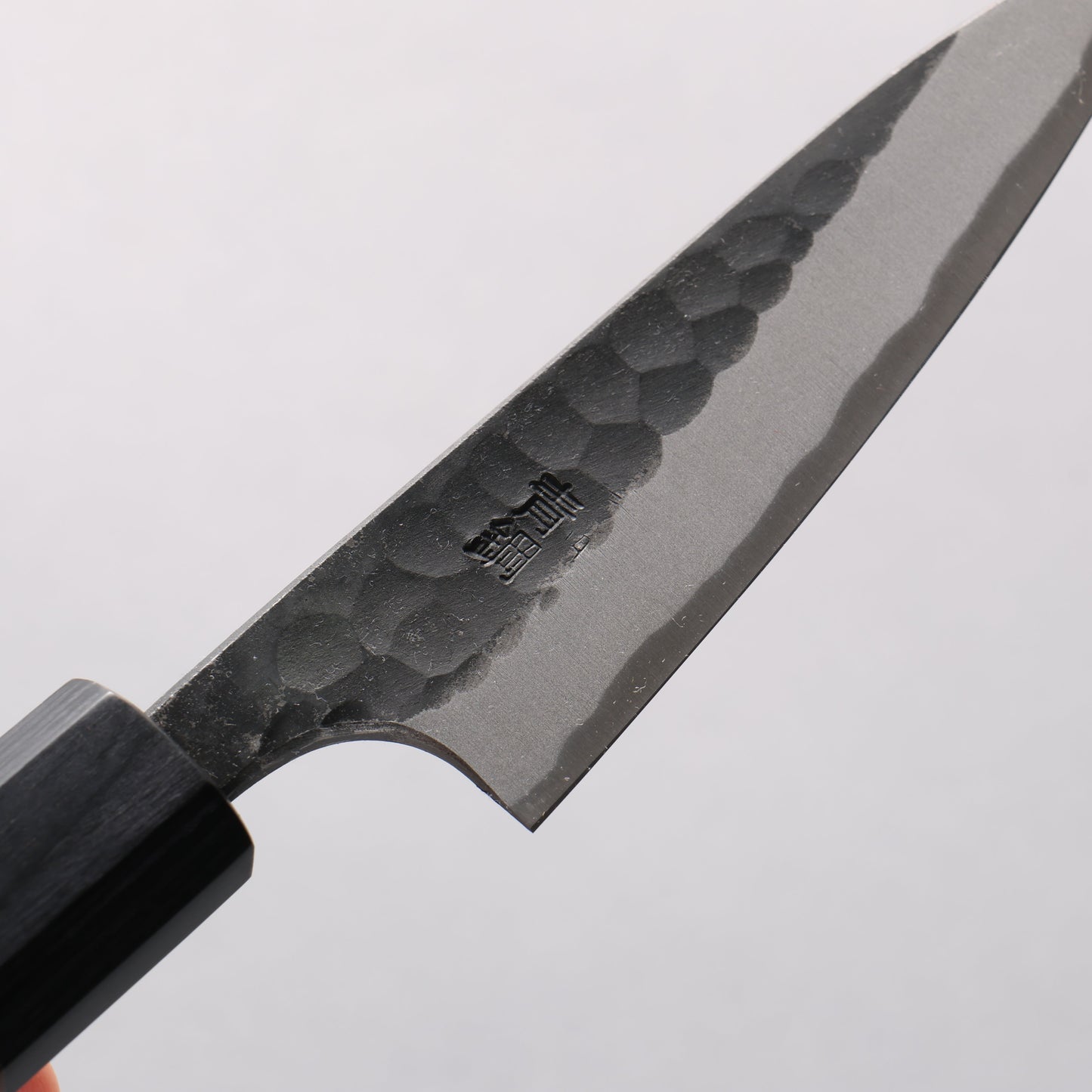 山本 直 青スーパー鋼 黒打 鎚目(丸) ペティーナイフ 100mm 楓(樹脂含浸)柄