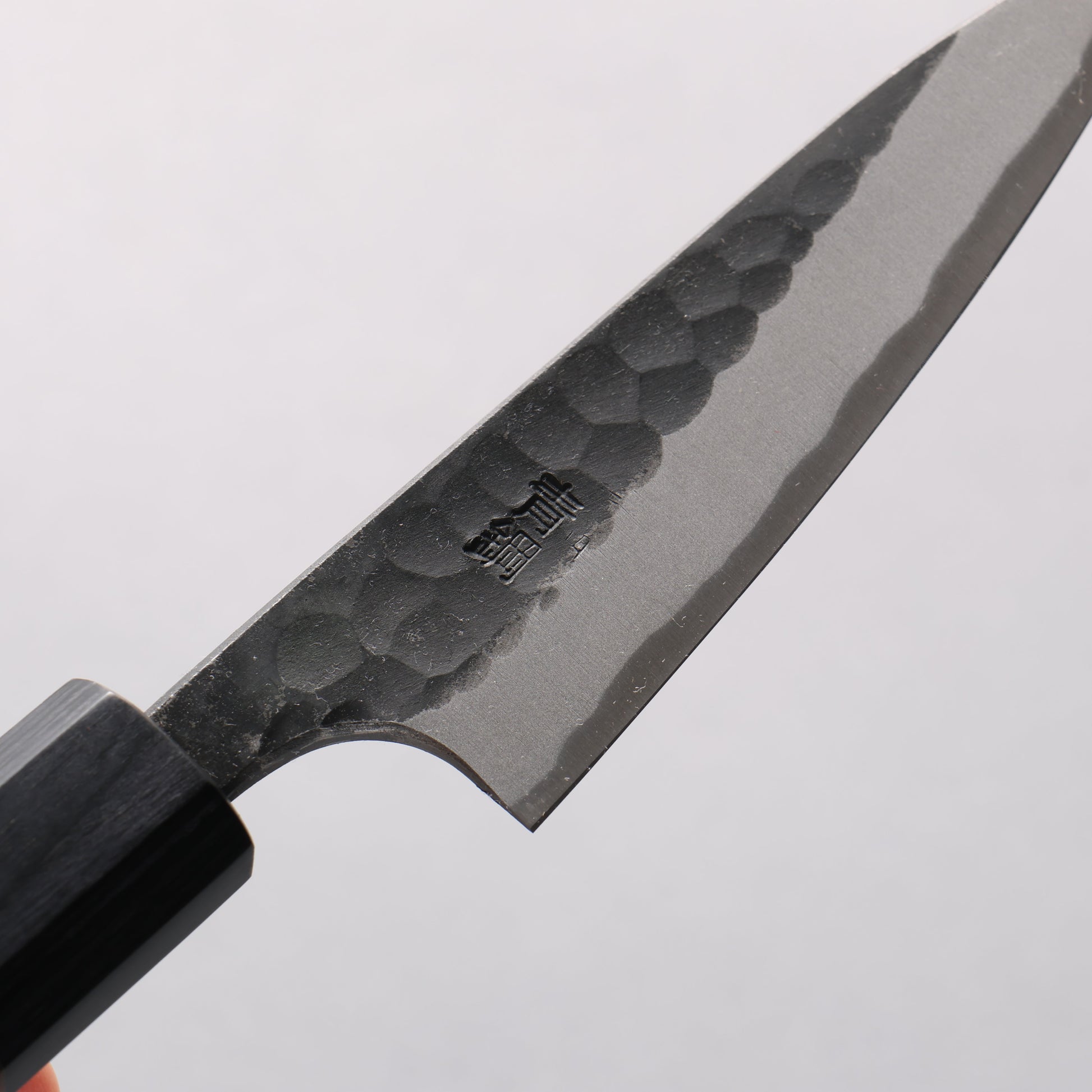 山本 直 青スーパー鋼 黒打 鎚目(丸) ペティーナイフ 100mm 楓(樹脂含浸)柄