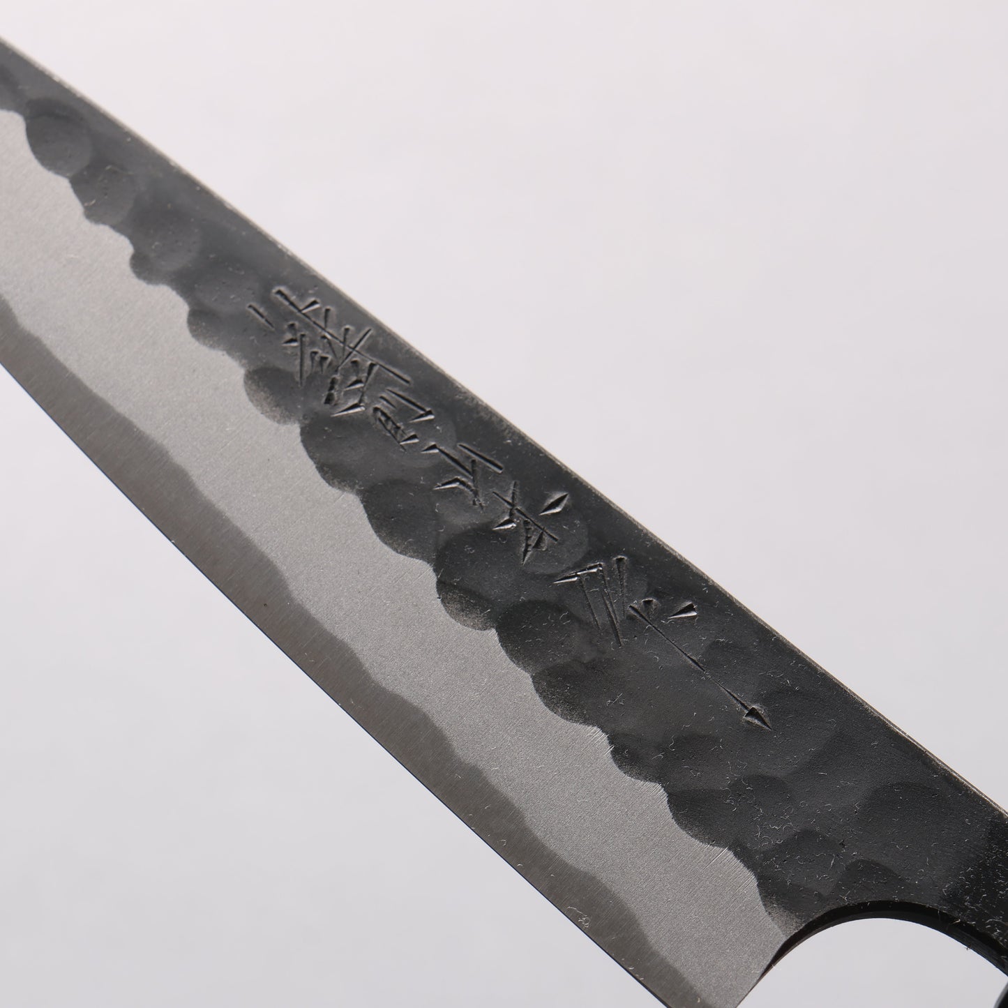 山本 直 青スーパー鋼 黒打 鎚目(丸) ペティーナイフ 150mm 楓(樹脂含浸)柄