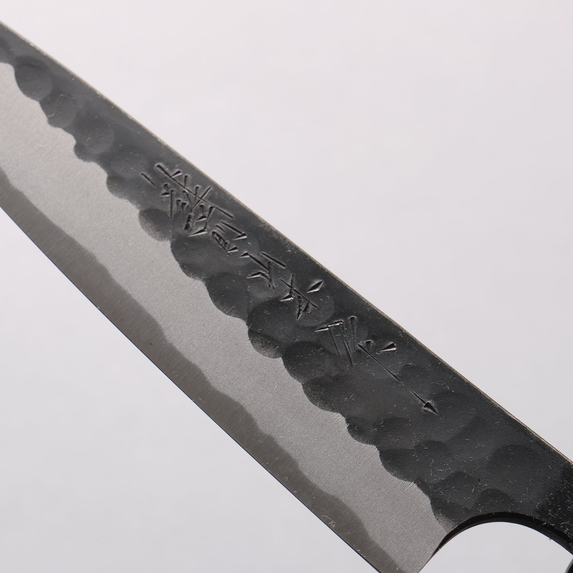 山本 直 青スーパー鋼 黒打 鎚目(丸) ペティーナイフ 150mm 楓(樹脂含浸)柄