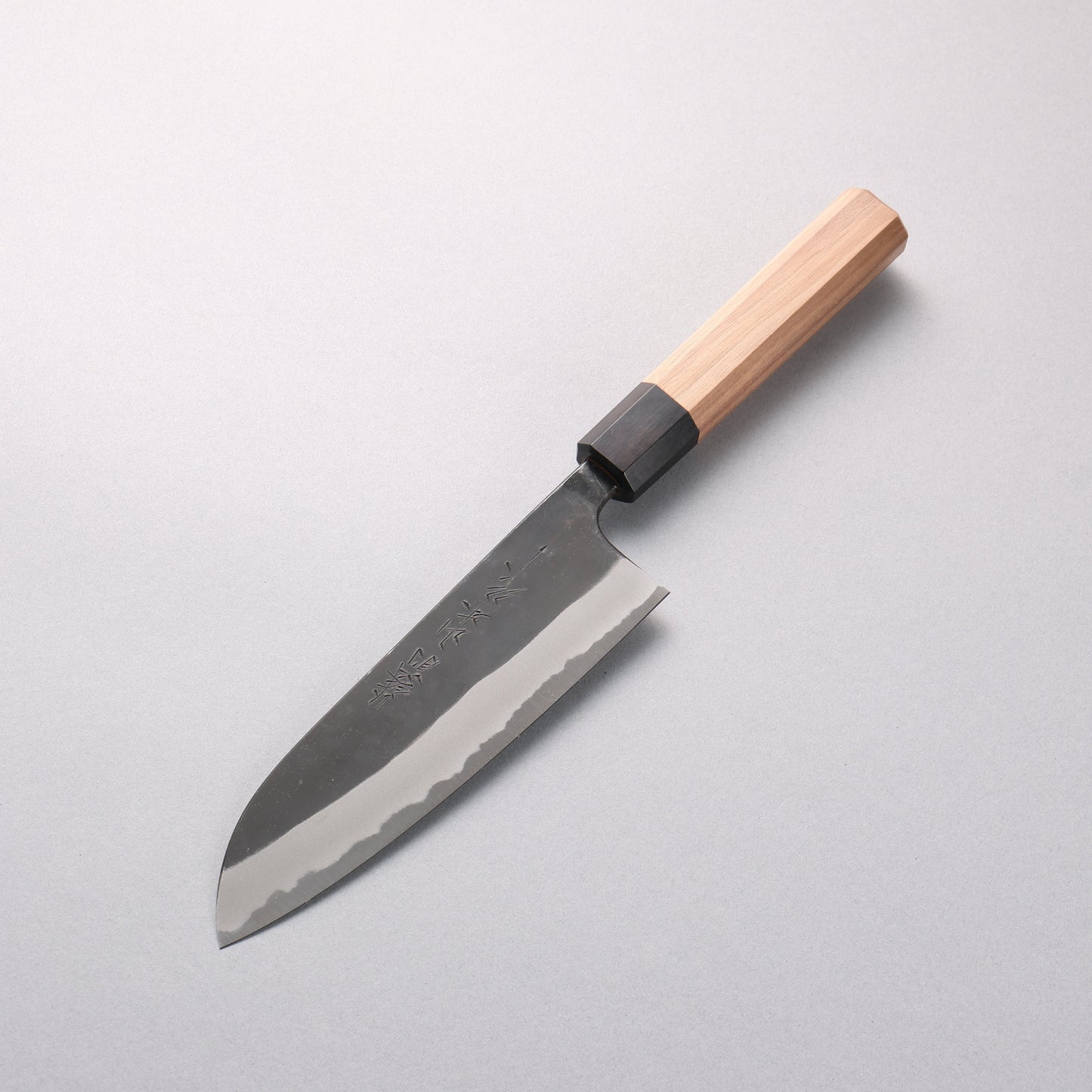 山本 直 白ニ鋼 黒仕上げ 三徳包丁 170mm ウォルナット柄