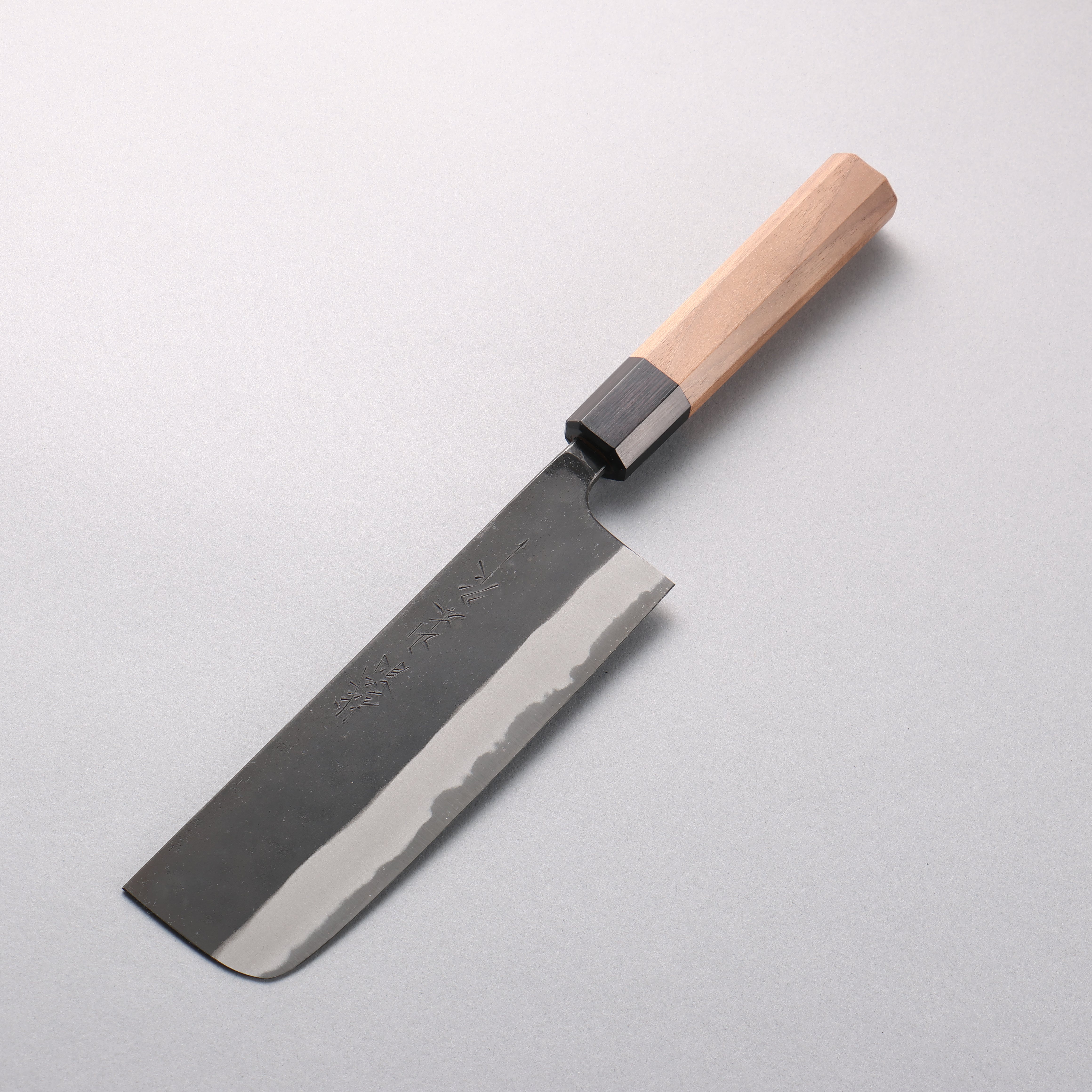 山本 直 白ニ鋼 黒仕上げ 菜切包丁 165mm ウォルナット柄 - 清助刃物
