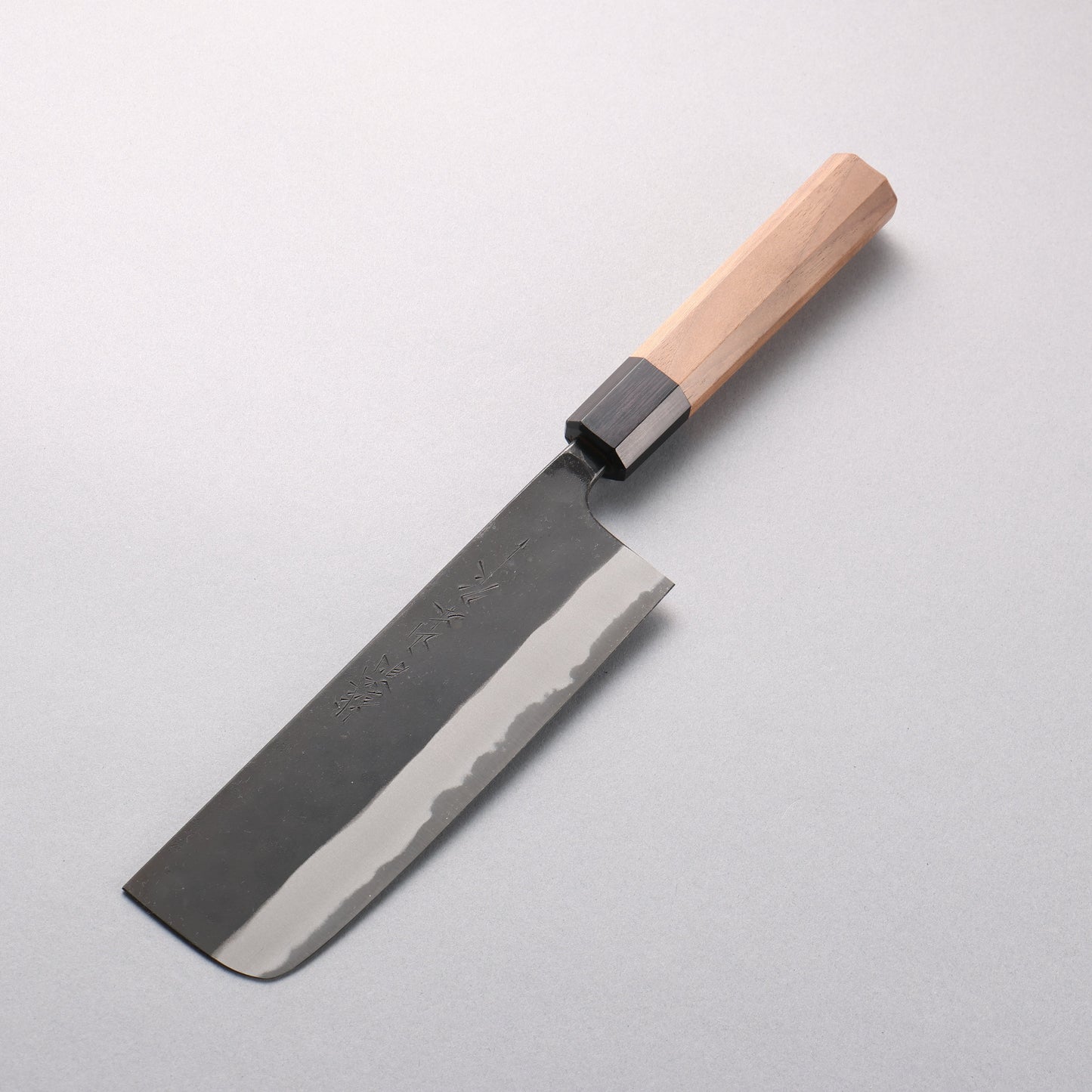 山本 直 白ニ鋼 黒仕上げ 菜切包丁 165mm ウォルナット柄