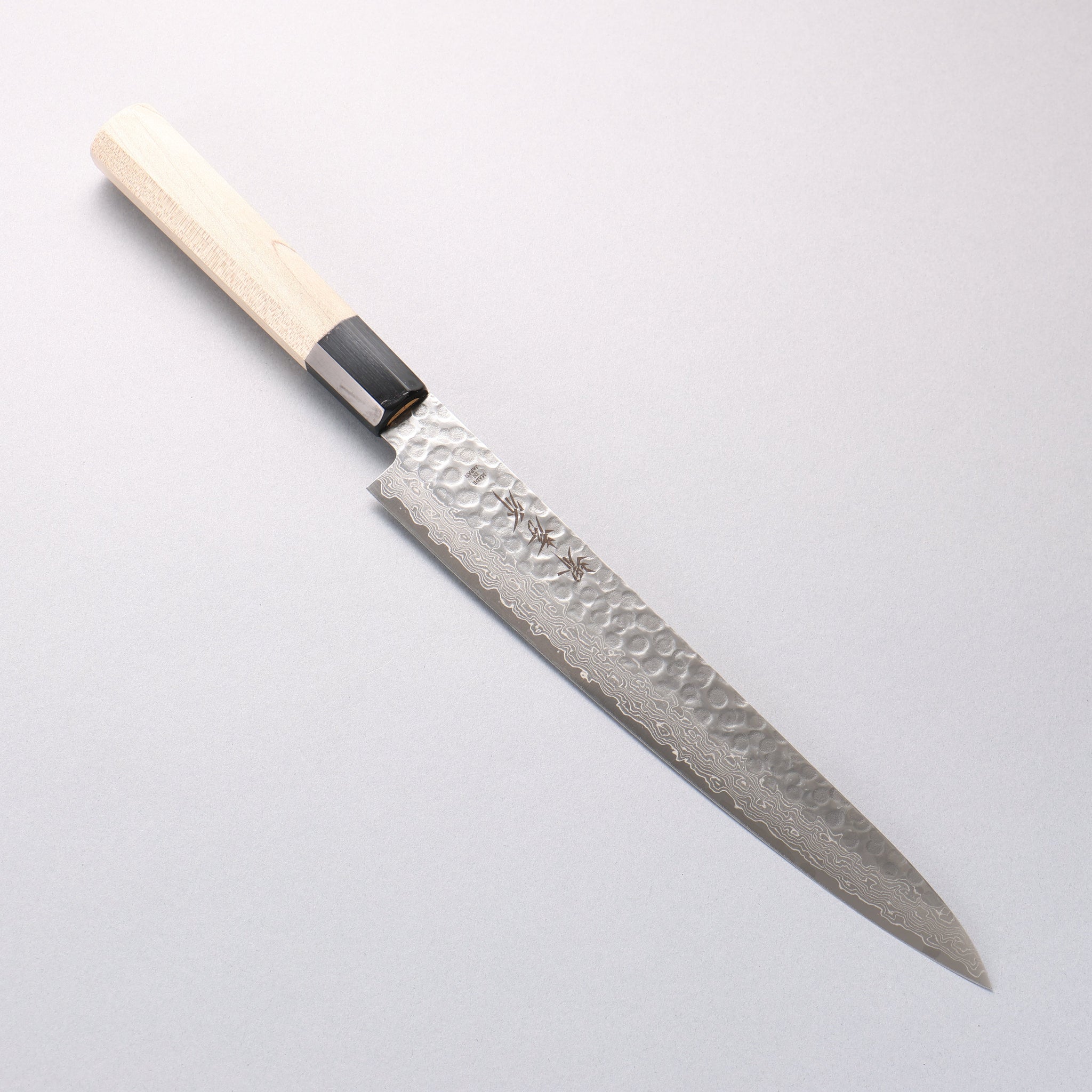堺 孝行 AUS10 45層ダマスカス 筋引包丁 240mm 朴柄 - 清助刃物