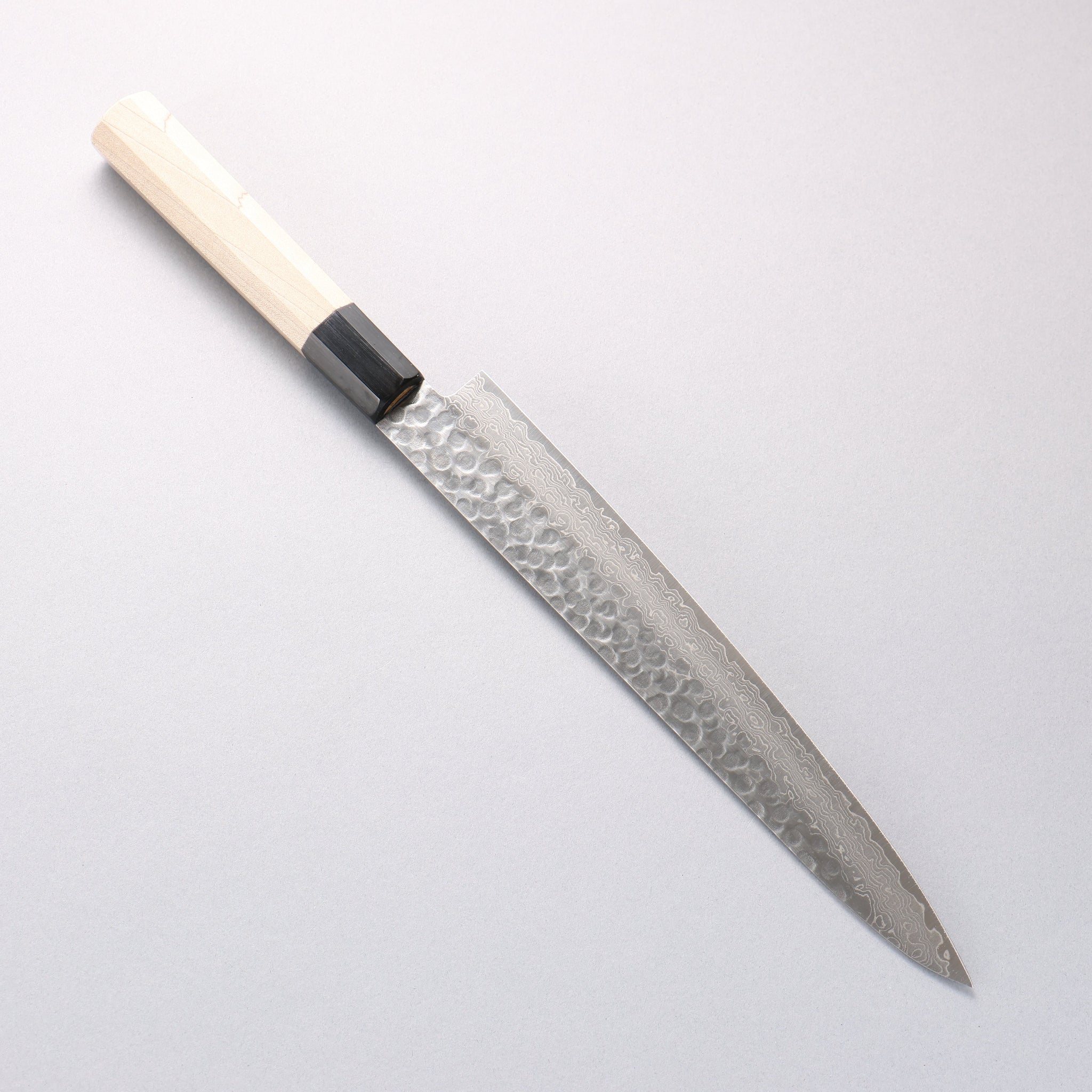 堺 孝行 AUS10 45層ダマスカス 筋引包丁 240mm 朴柄 - 清助刃物