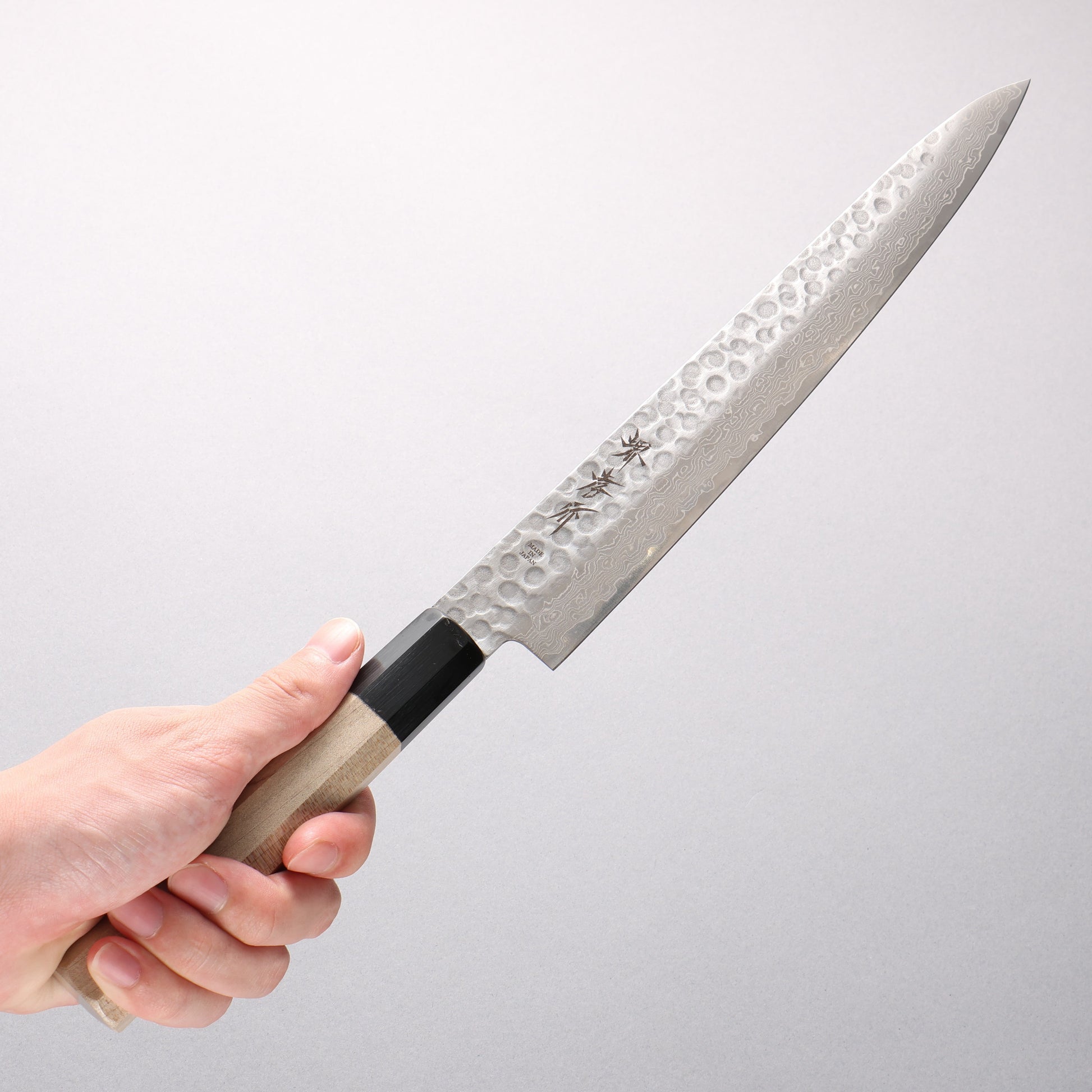 堺 孝行 AUS10 45層ダマスカス 筋引包丁 240mm 朴柄 - 清助刃物