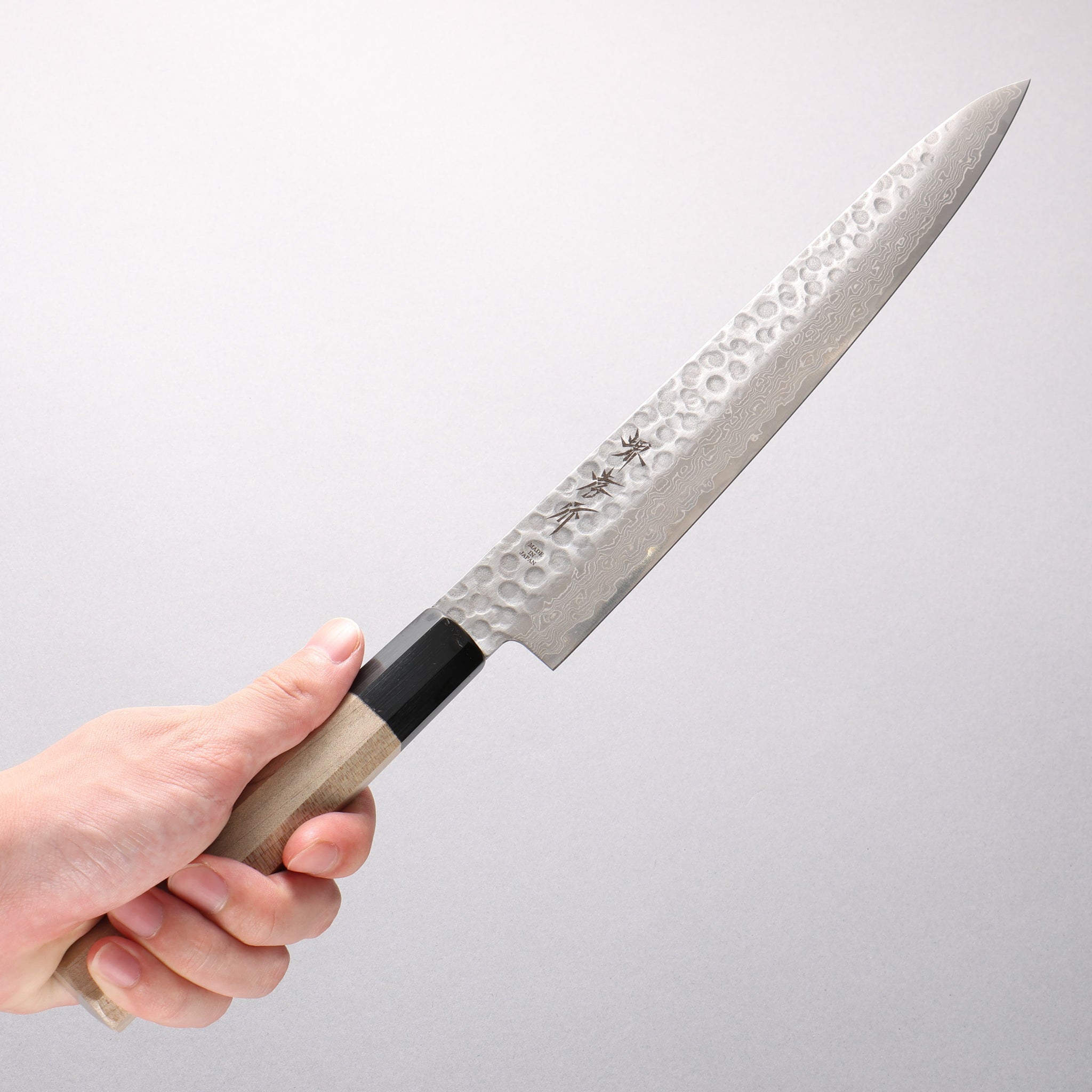 堺 孝行 AUS10 45層ダマスカス 筋引包丁 240mm 朴柄 - 清助刃物