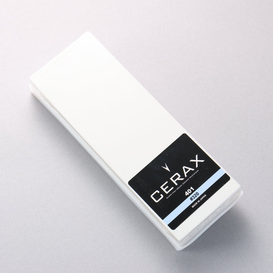 末広 CERAX 401 薄グレー荒中砥石 (ゴム枠付) #320 - 清助刃物
