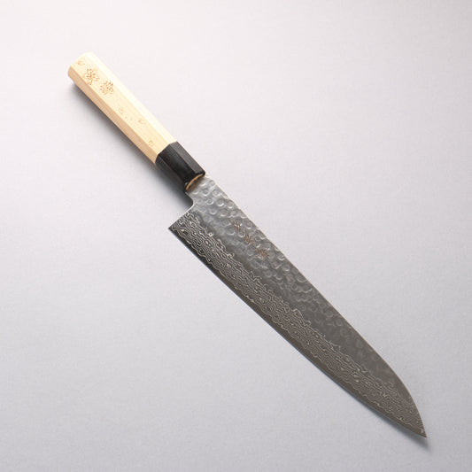 堺 孝行 V金10号 33層ダマスカス 牛刀包丁 240mm 朴柄 - 清助刃物