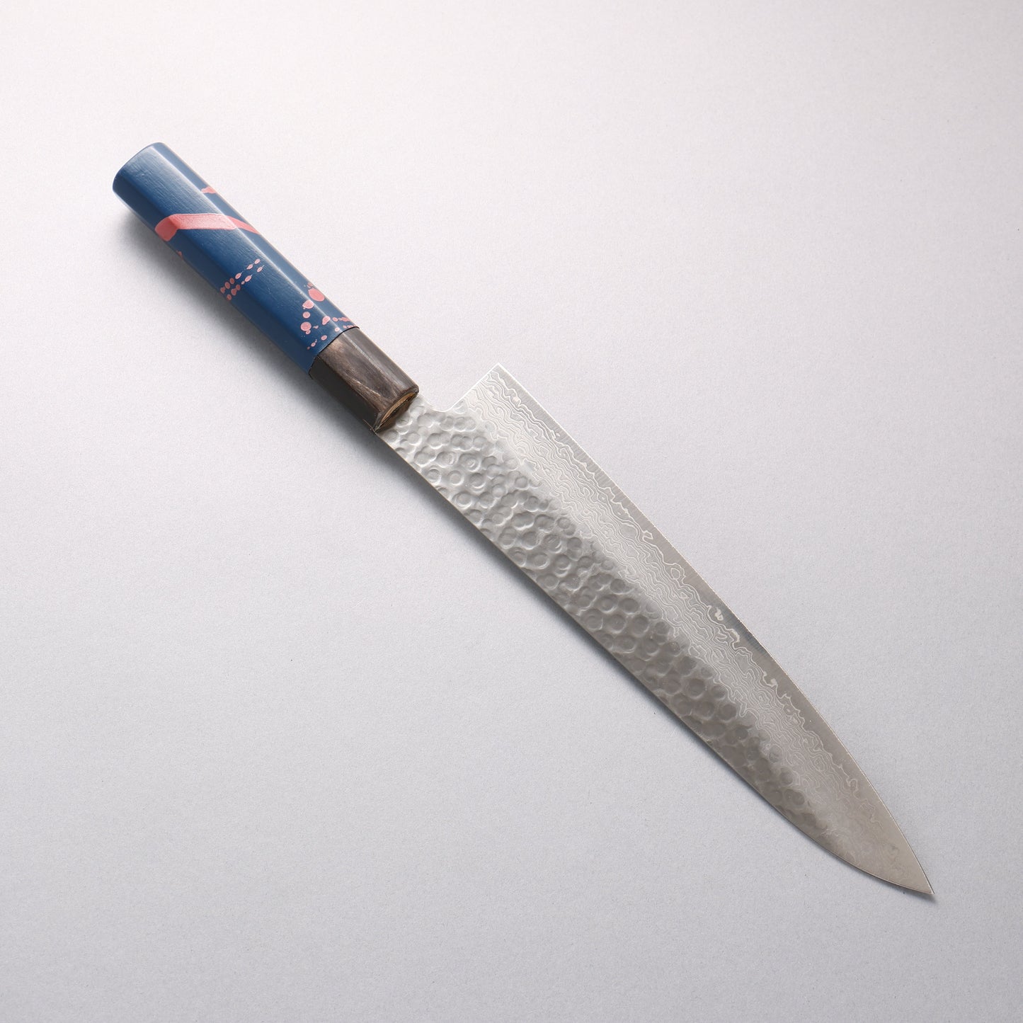 堺 孝行 V金10号 33層ダマスカス 牛刀包丁 240mm 青漆塗り柄 鞘付き