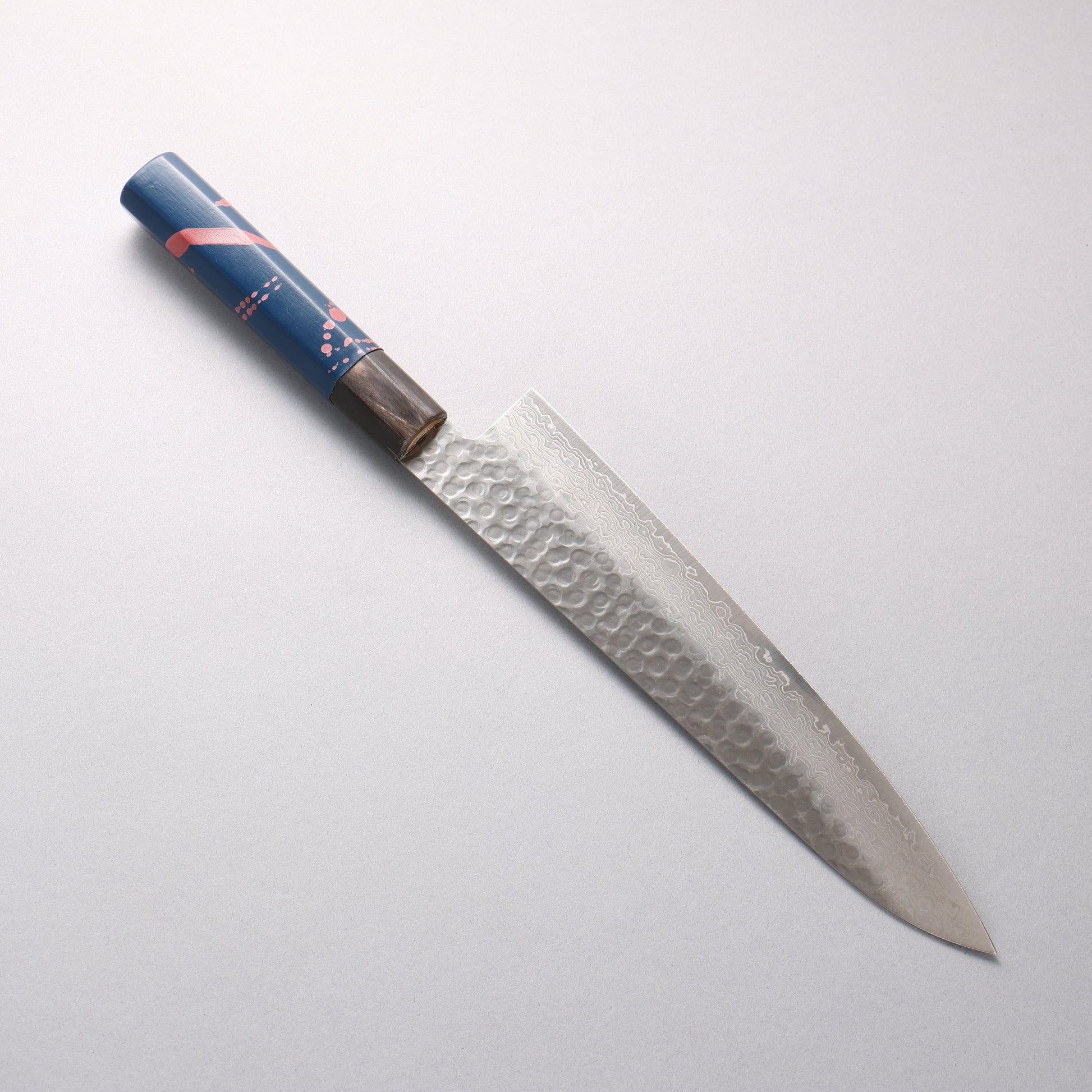 堺 孝行 V金10号 33層ダマスカス 牛刀包丁 240mm 青漆塗り柄 鞘付き