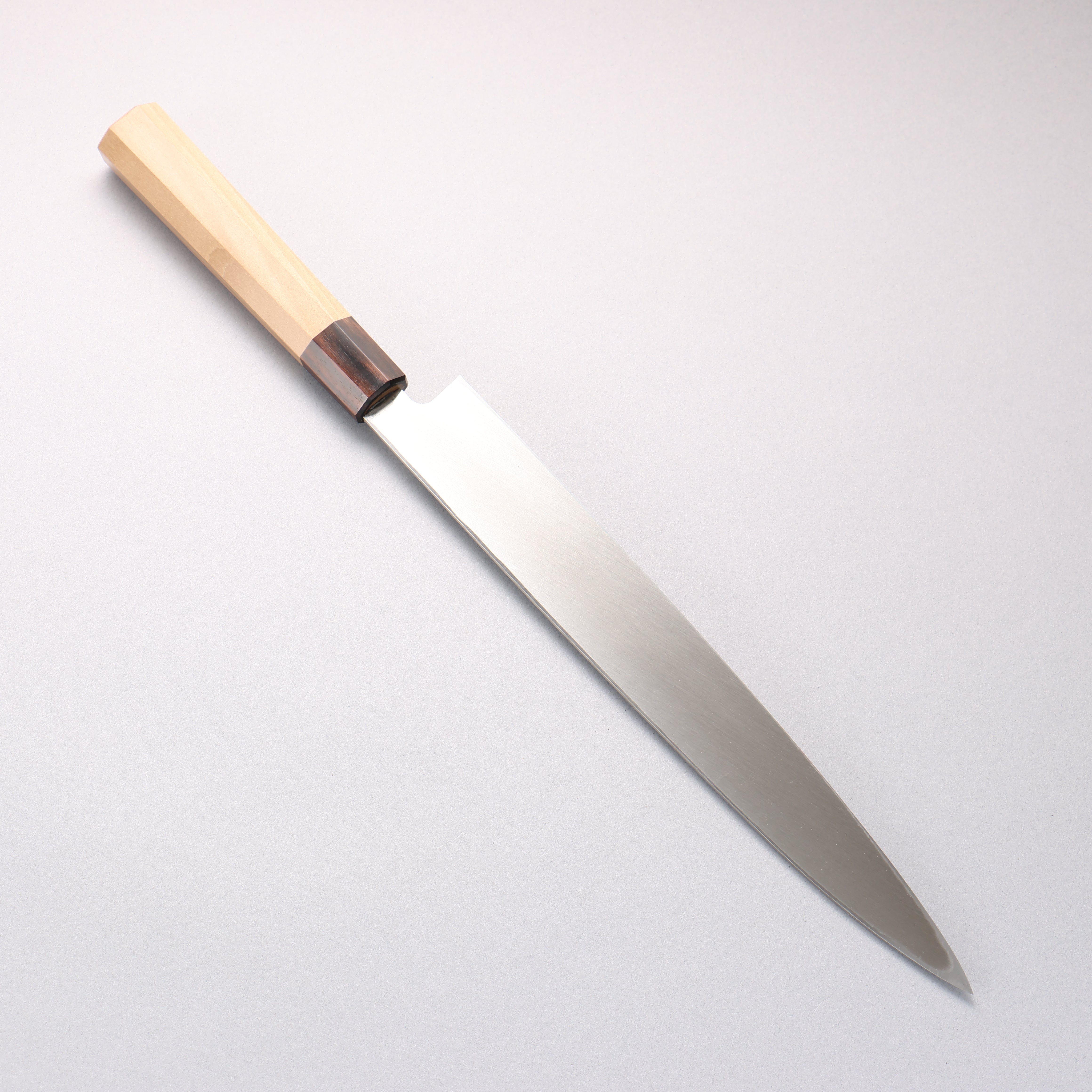清助 AUS8 柳刃包丁 270mm 朴 (口輪：縞黒檀)柄 Sushi School Model - 清助刃物