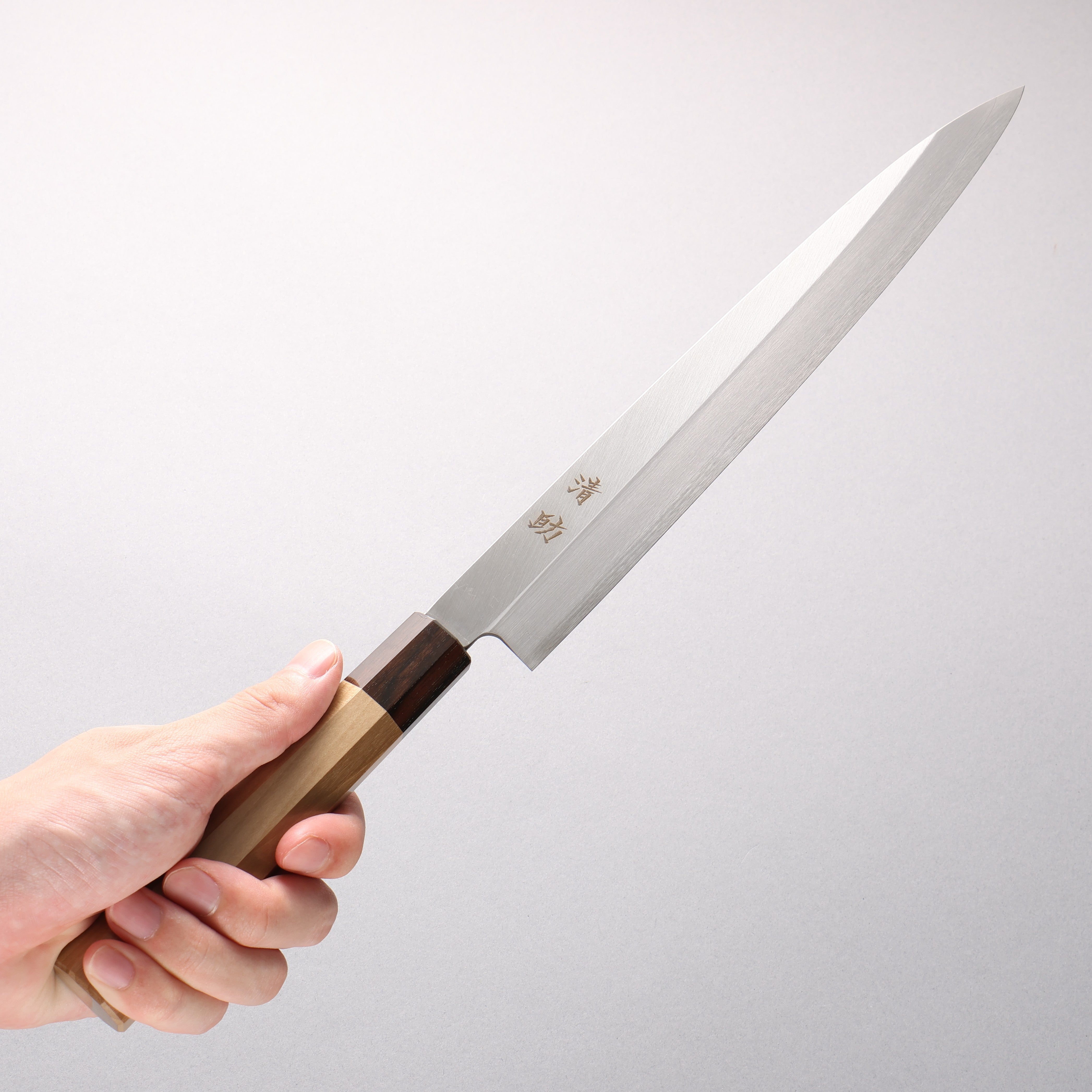 清助 AUS8 柳刃包丁 270mm 朴 (口輪：縞黒檀)柄 Sushi School Model - 清助刃物
