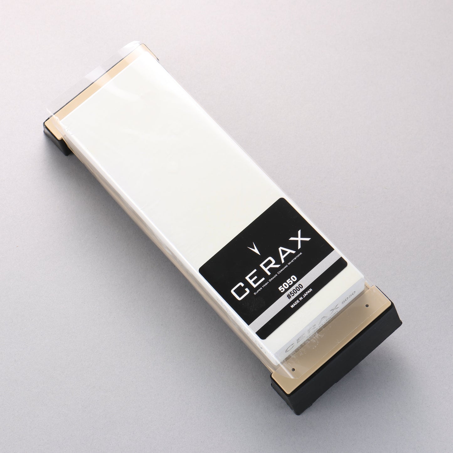 末広 CERAX 5050 薄青 仕上砥石 (ゴム足PC台付) #5000 - 清助刃物