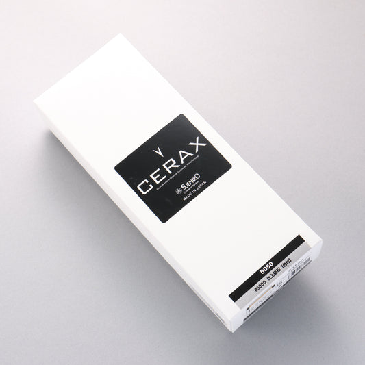 末広 CERAX 5050 薄青 仕上砥石 (ゴム足PC台付) #5000 - 清助刃物