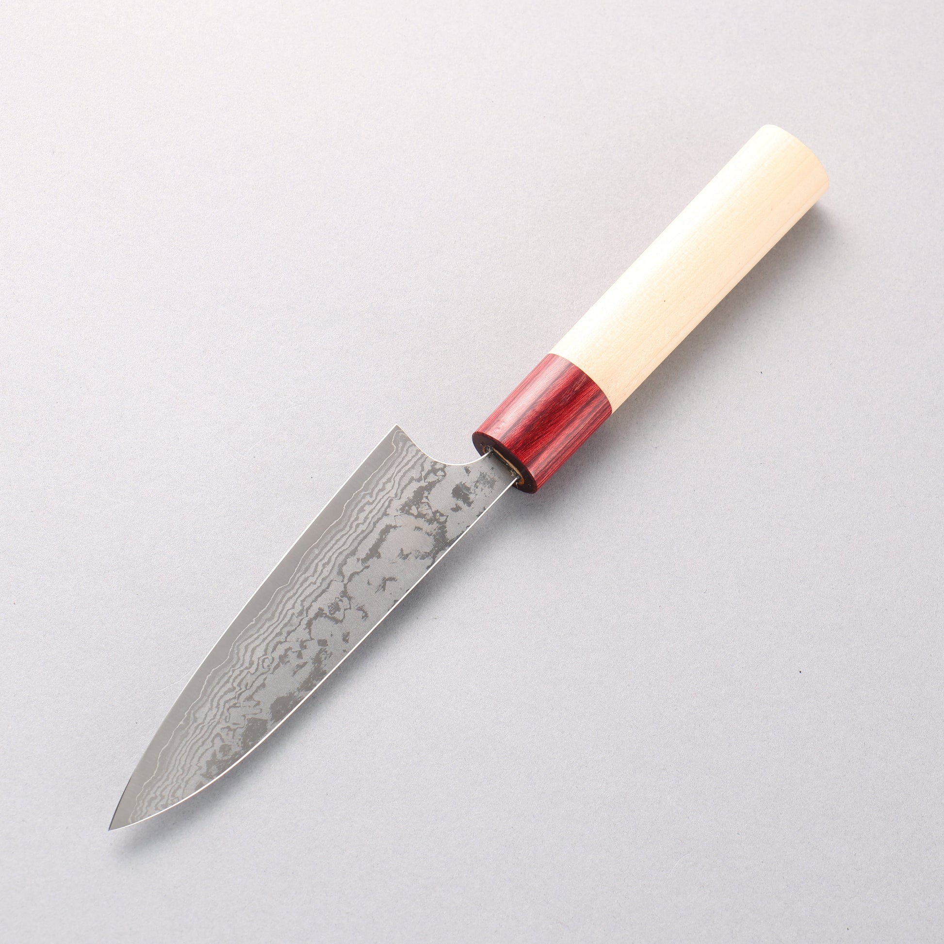 昌景 霧 V金10号 ダマスカス ペティーナイフ 120mm 朴柄 - 清助刃物