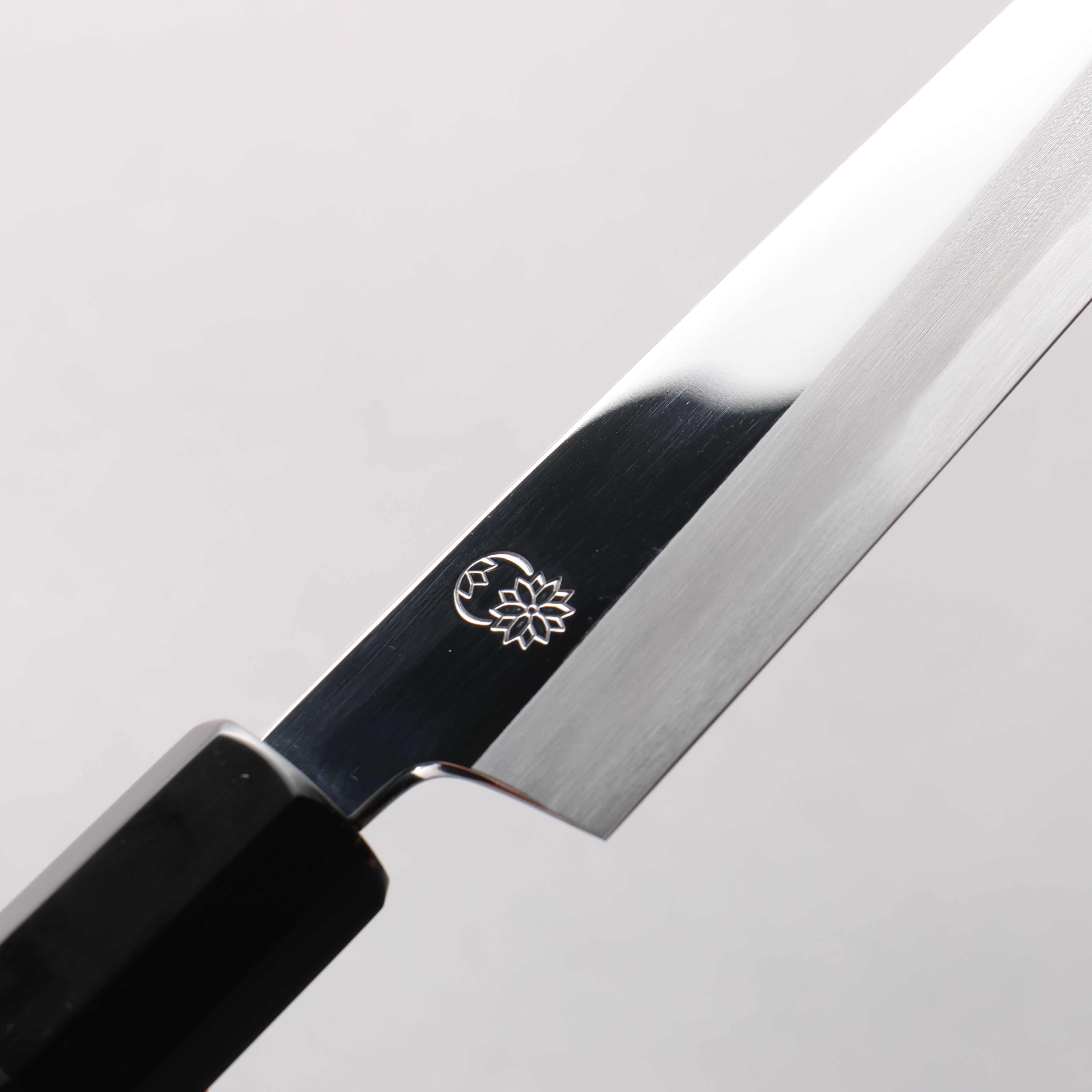 重陽 白鋼 鏡面仕上げ ペティーナイフ 150mm 黒檀 (口輪：黒水牛)柄 - 清助刃物
