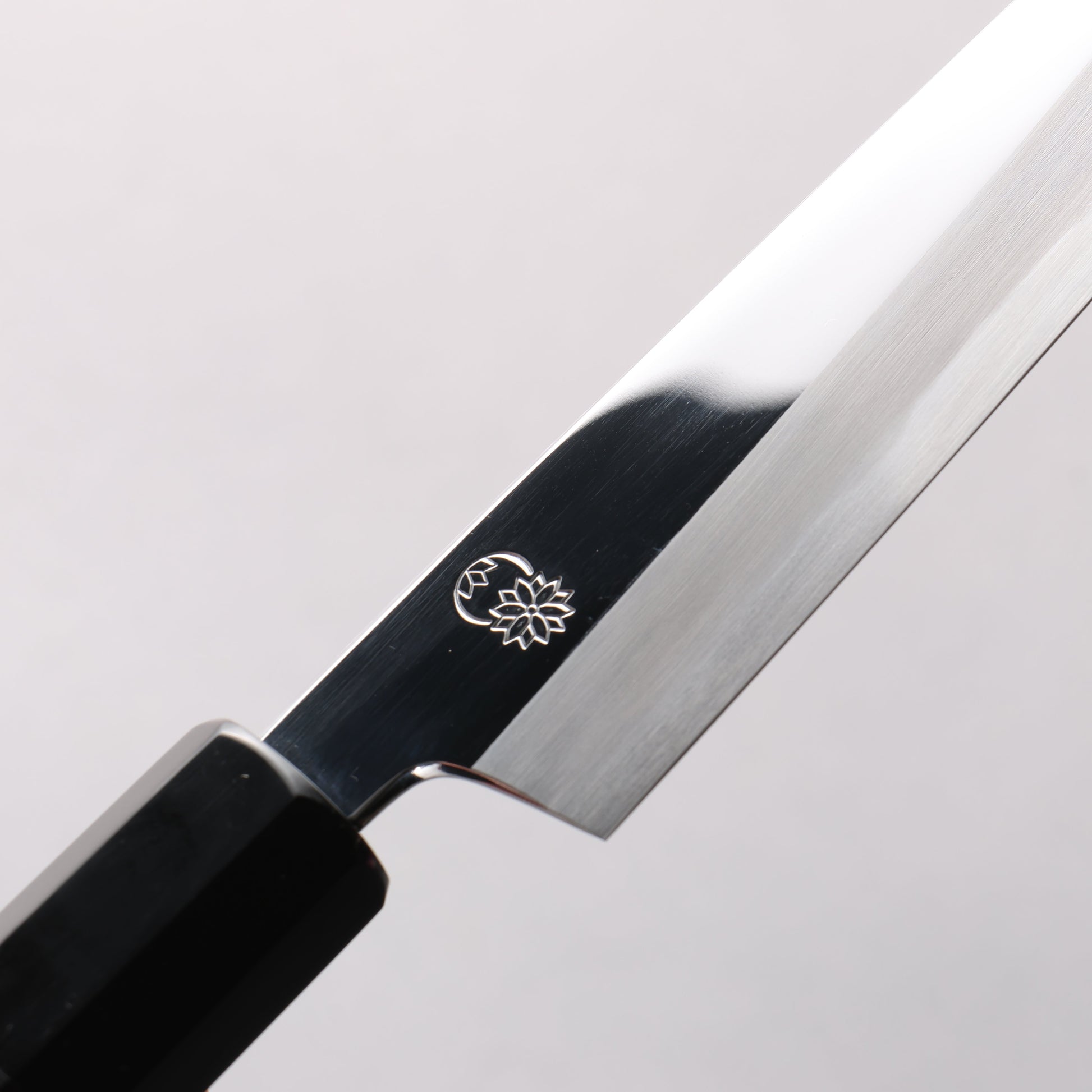 重陽 白鋼 鏡面仕上げ ペティーナイフ 150mm 黒檀　(口輪：黒水牛)柄
