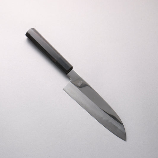 重陽 白鋼 鏡面仕上げ 三徳包丁 180mm 黒檀 (口輪：黒水牛)柄 - 清助刃物