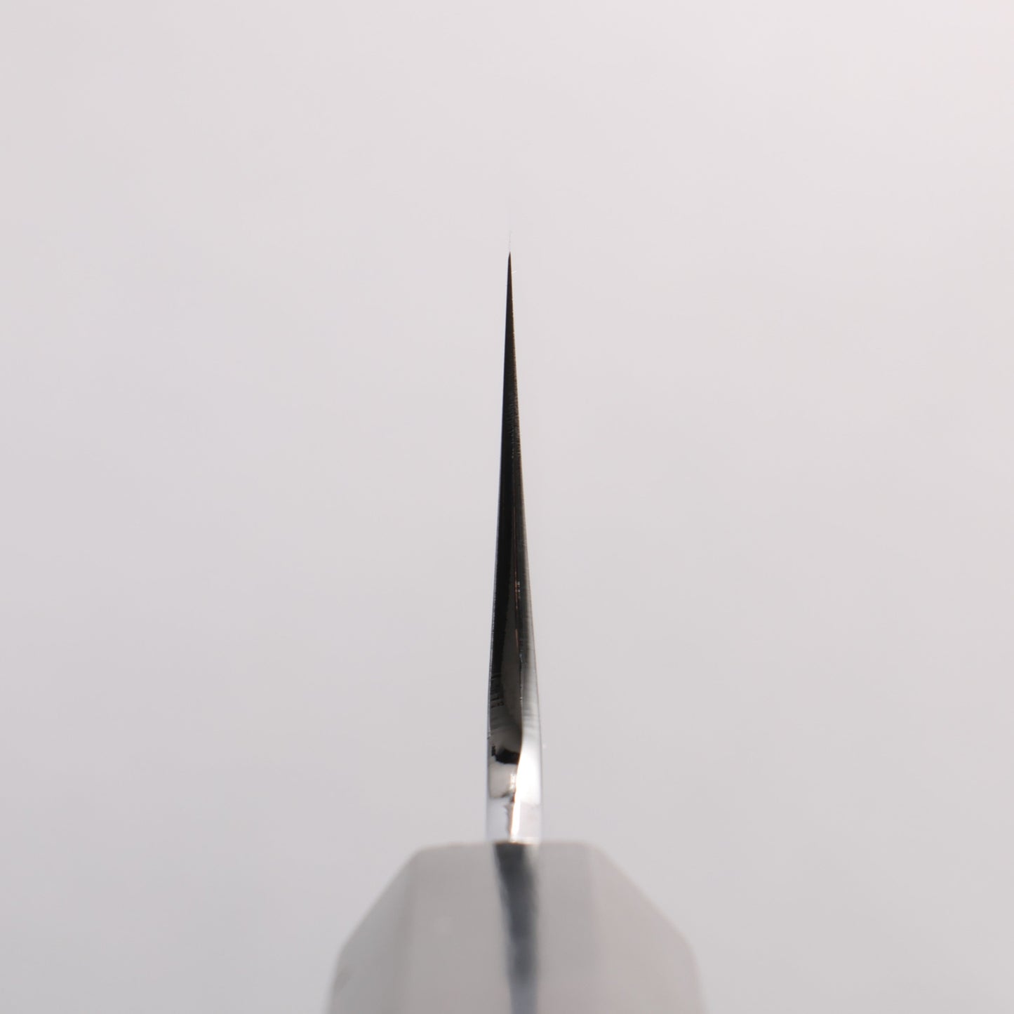 重陽 白鋼 鏡面仕上げ 切付牛刀包丁 210mm 黒檀　(口輪：黒水牛)柄