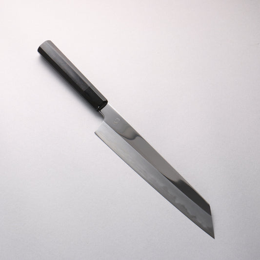 重陽 白鋼 鏡面仕上げ 切付牛刀包丁 240mm 黒檀 (口輪：黒水牛)柄 - 清助刃物