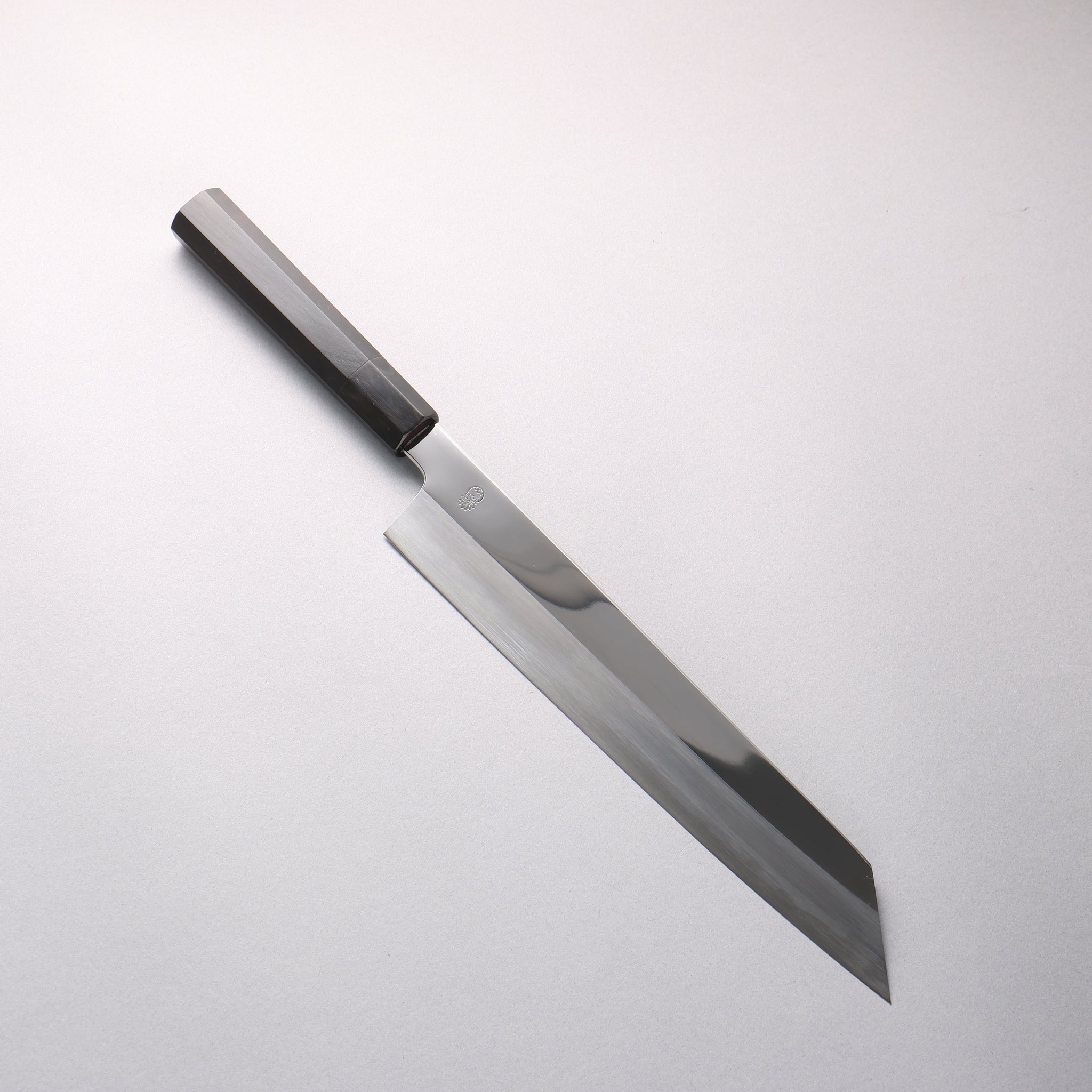 重陽 白鋼 鏡面仕上げ 切付牛刀包丁 270mm 黒檀 (口輪：黒水牛)柄 - 清助刃物