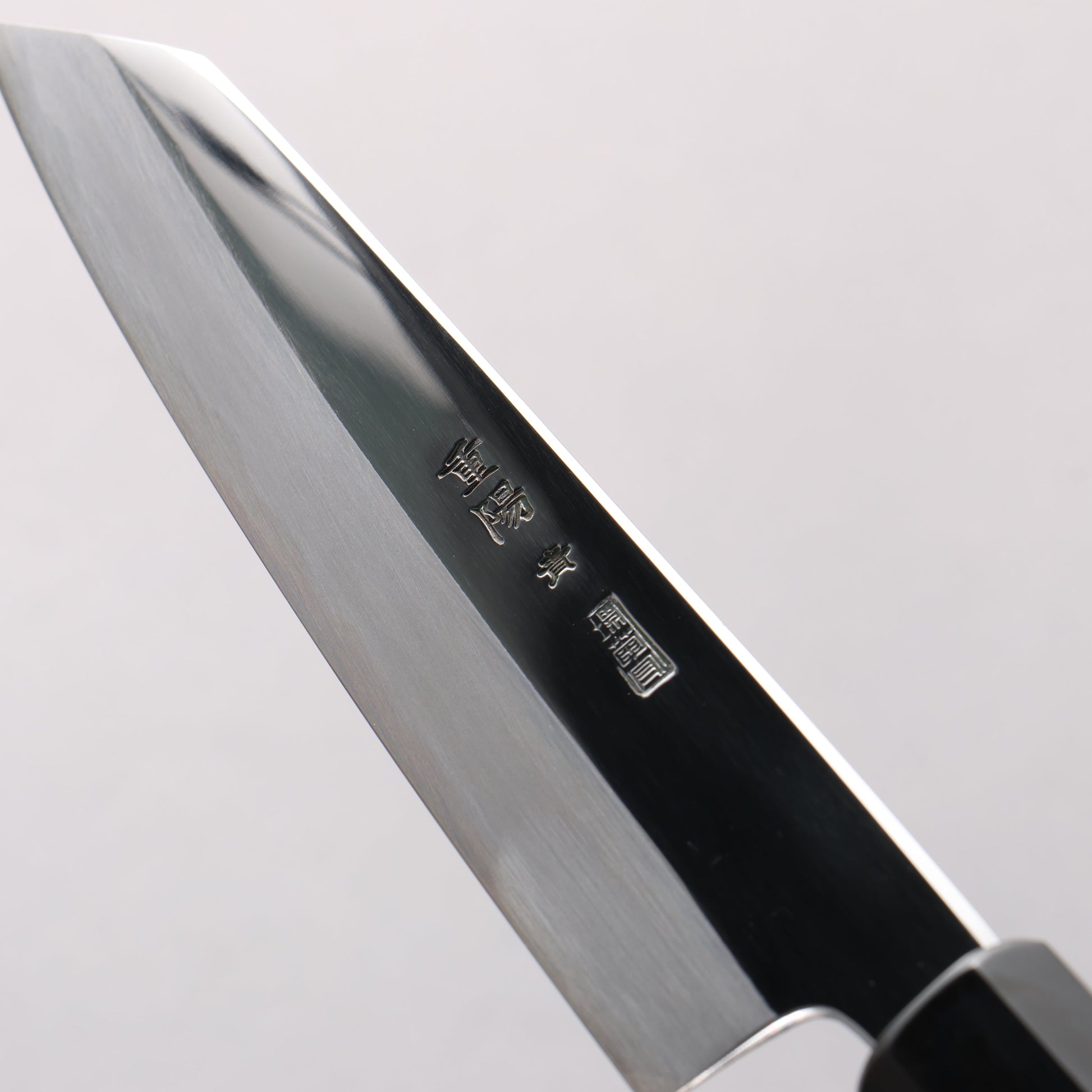 重陽 青一鋼 鏡面仕上げ 切付ペティナイフ 135mm 黒檀　(口輪：黒水牛)柄