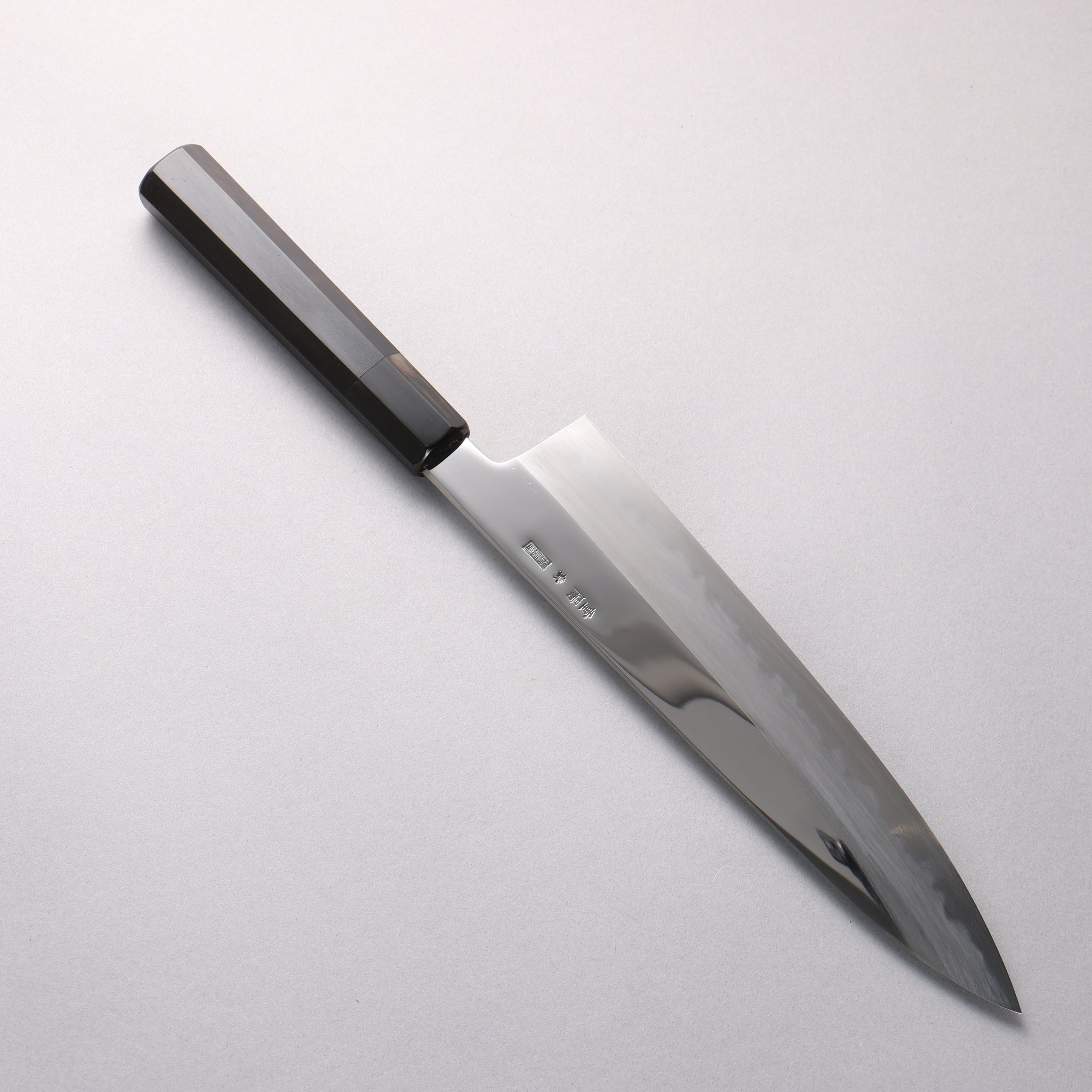 重陽 青一鋼 鏡面仕上げ 牛刀包丁 240mm 黒檀 (口輪：黒水牛)柄 - 清助刃物