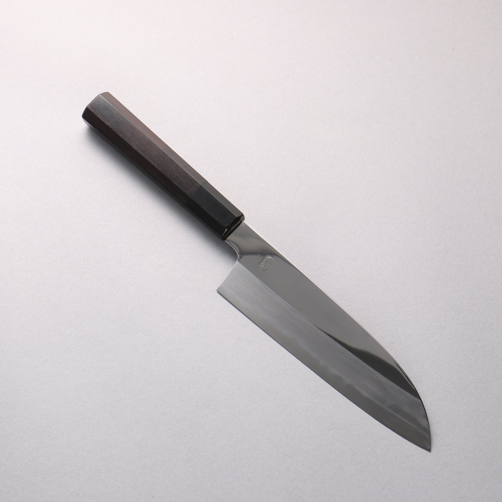 重陽 青一鋼 鏡面仕上げ 三徳包丁 180mm 黒檀　(口輪：黒水牛)柄
