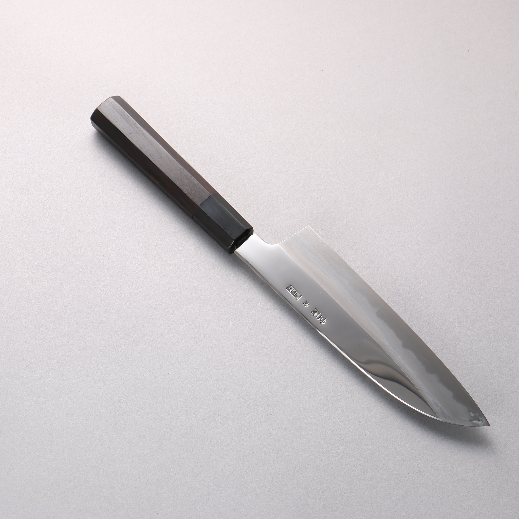 重陽 青一鋼 鏡面仕上げ 三徳包丁 180mm 黒檀 (口輪：黒水牛)柄 - 清助刃物