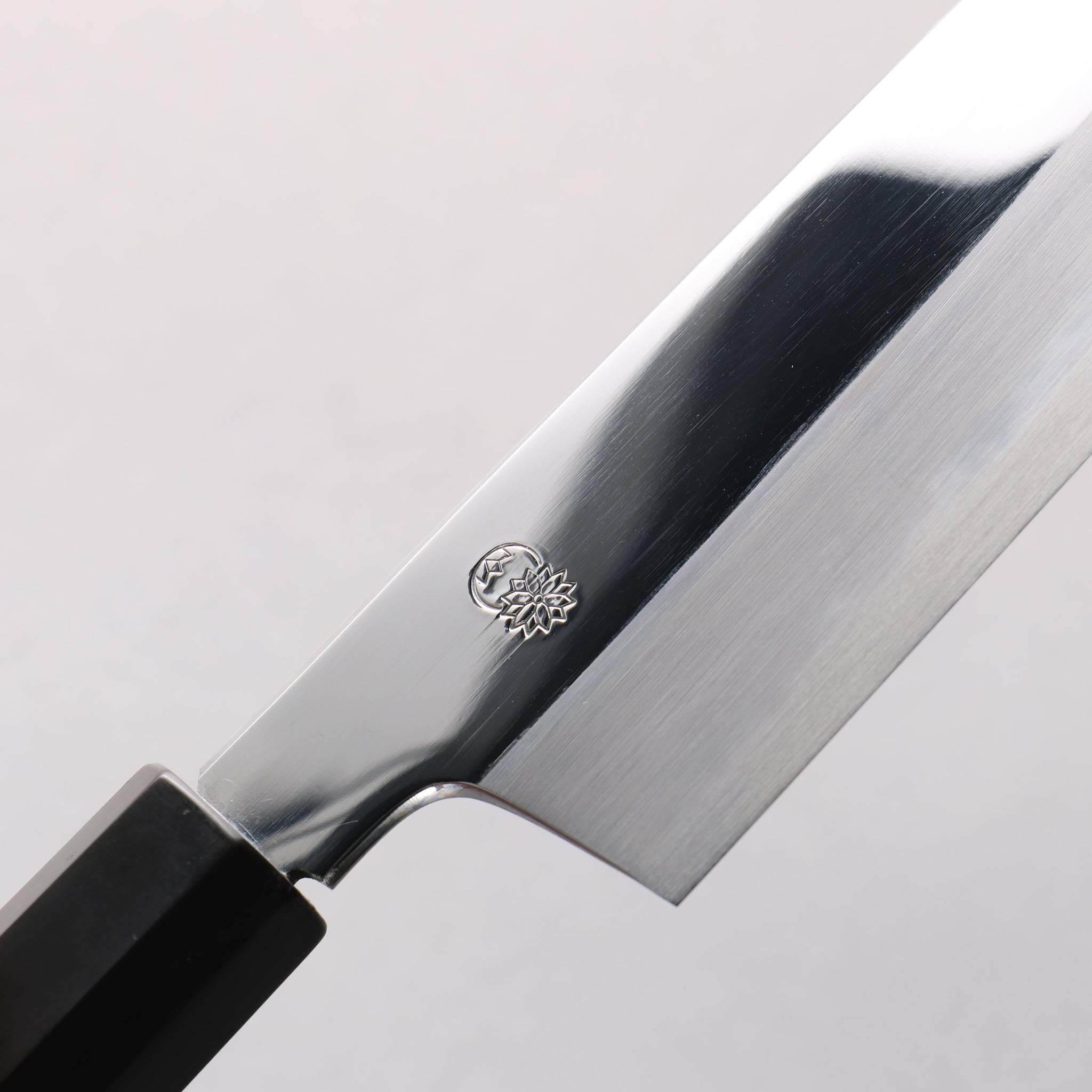 重陽 青一鋼 鏡面仕上げ 三徳包丁 180mm 黒檀 (口輪：黒水牛)柄 - 清助刃物