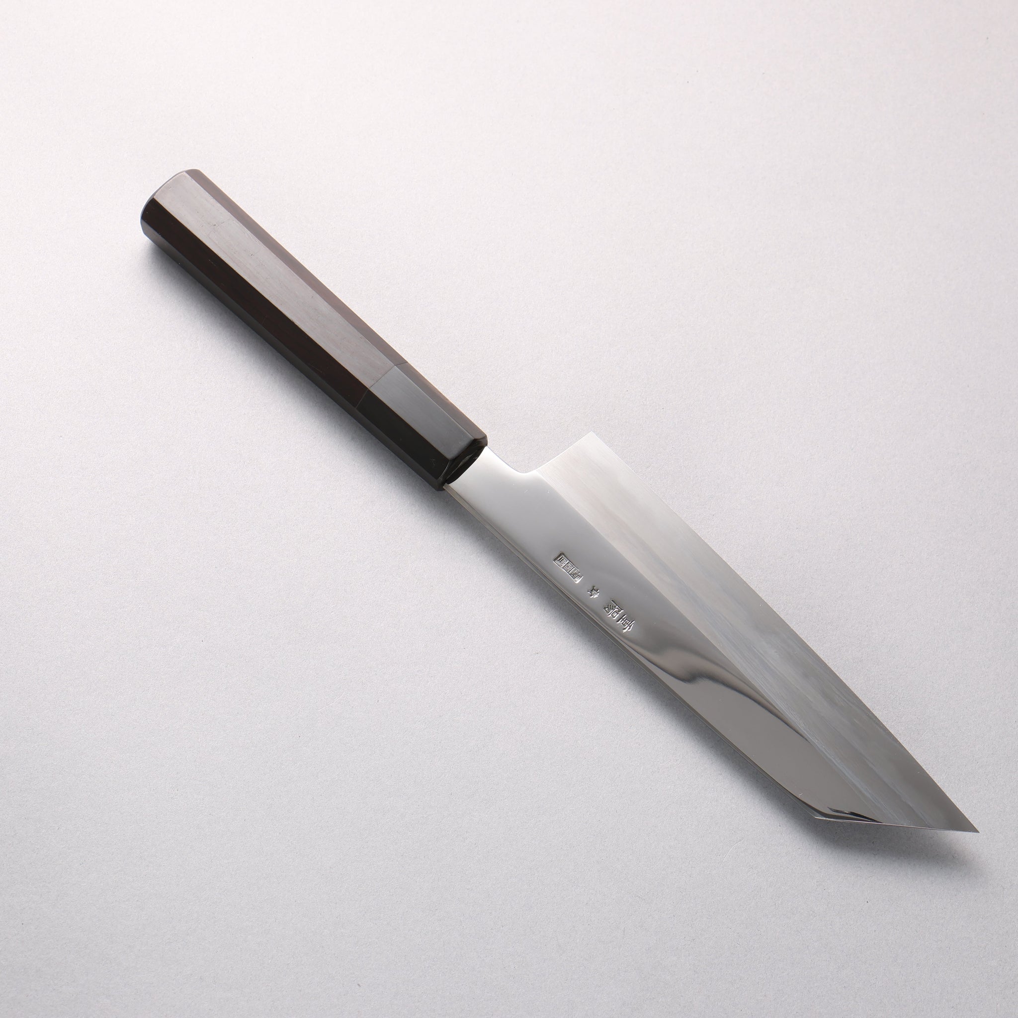 重陽 青一鋼 鏡面仕上げ 切付三徳包丁 180mm 黒檀 (口輪：黒水牛)柄 - 清助刃物