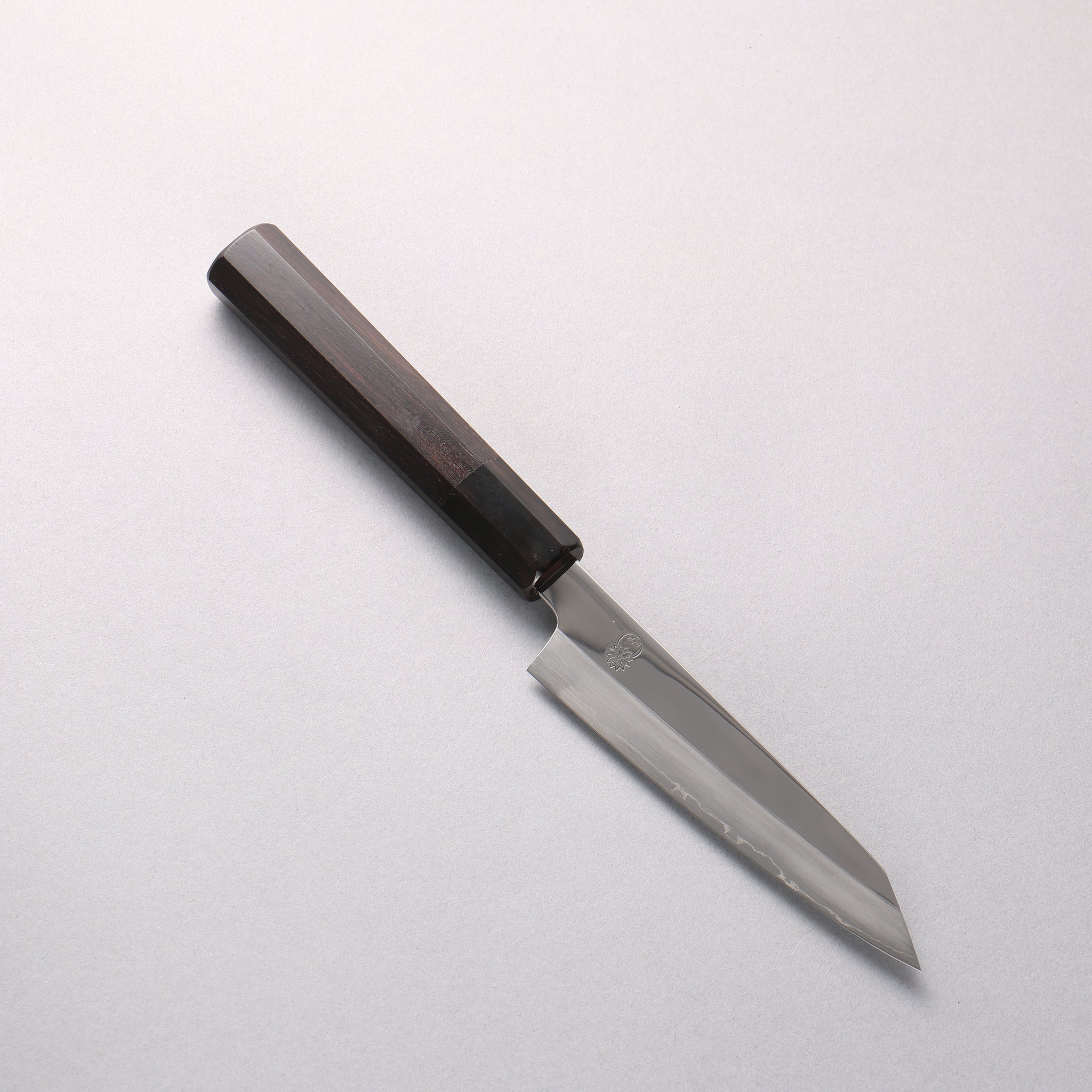 重陽 銀三鋼 鏡面仕上げ ペティーナイフ 135mm 黒檀 (口輪：黒水牛)柄 - 清助刃物
