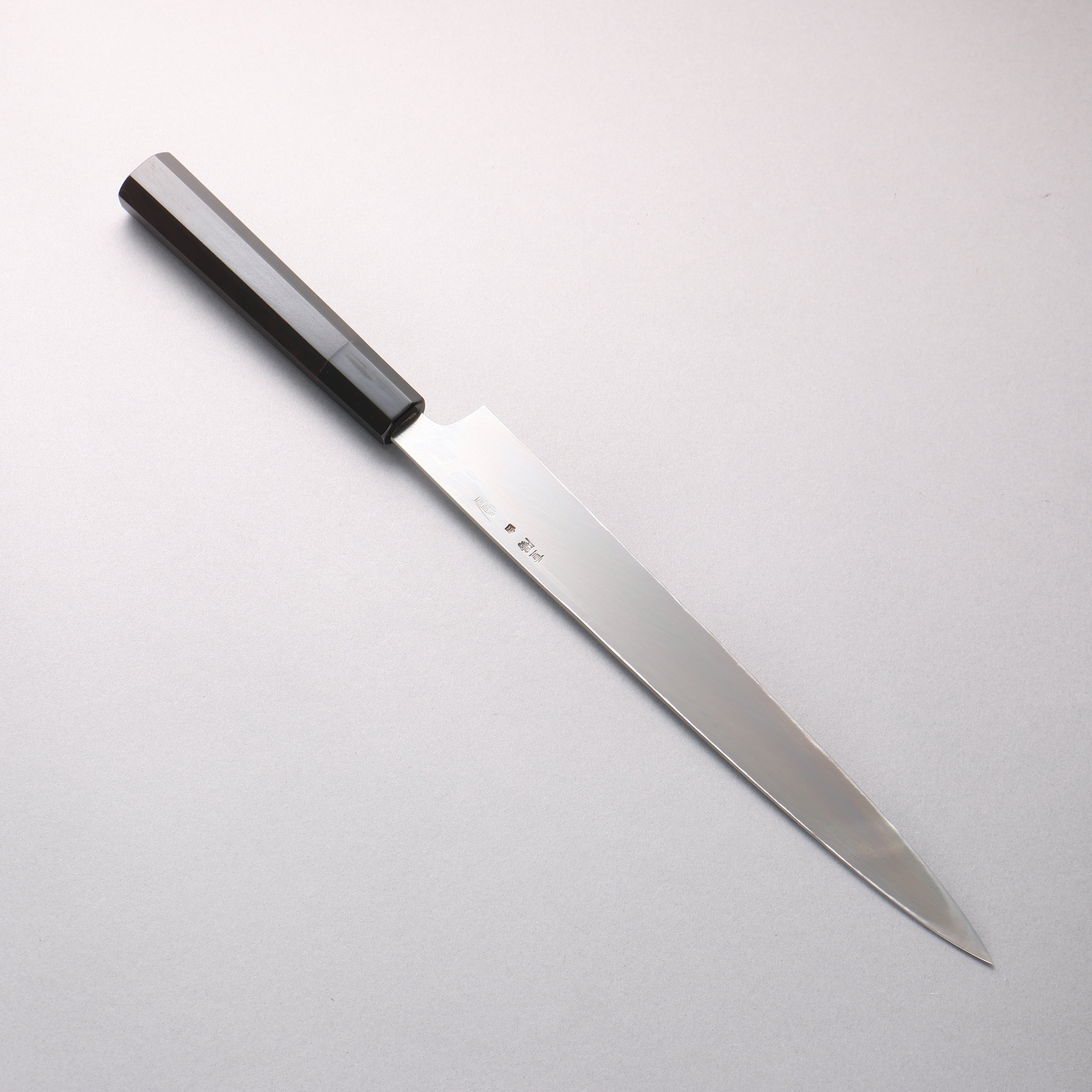 重陽 白鋼 鏡面仕上げ 柳刃包丁 270mm 黒檀 (口輪：黒水牛)柄 - 清助刃物