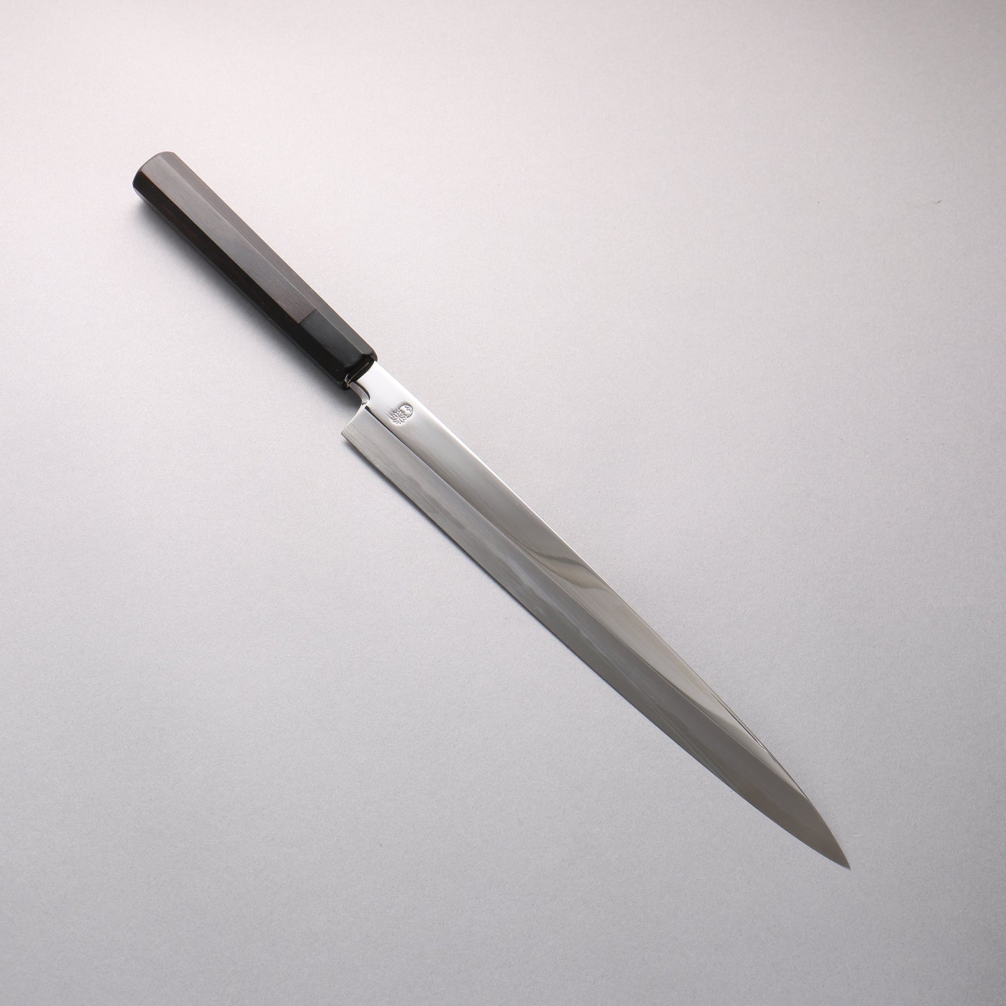 重陽 青一鋼 鏡面仕上げ 柳刃包丁 300mm 黒檀　(口輪：黒水牛)柄