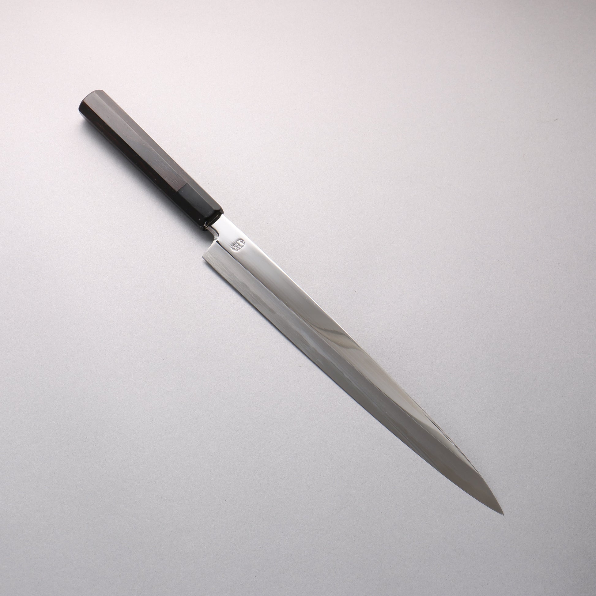 重陽 青一鋼 鏡面仕上げ 柳刃包丁 300mm 黒檀　(口輪：黒水牛)柄