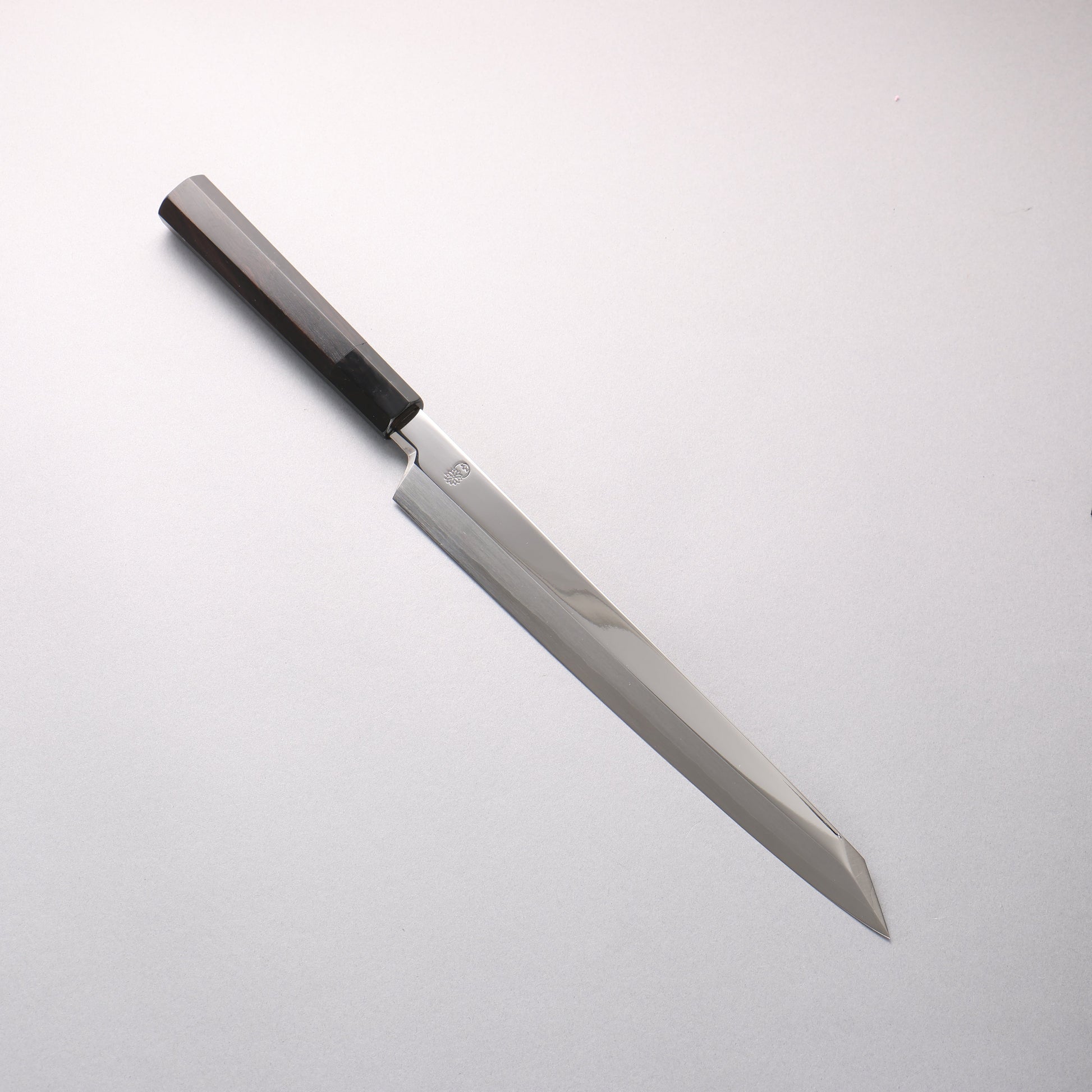 重陽 銀三鋼 鏡面仕上げ 切付柳刃包丁 270mm 黒檀　(口輪：黒水牛)柄