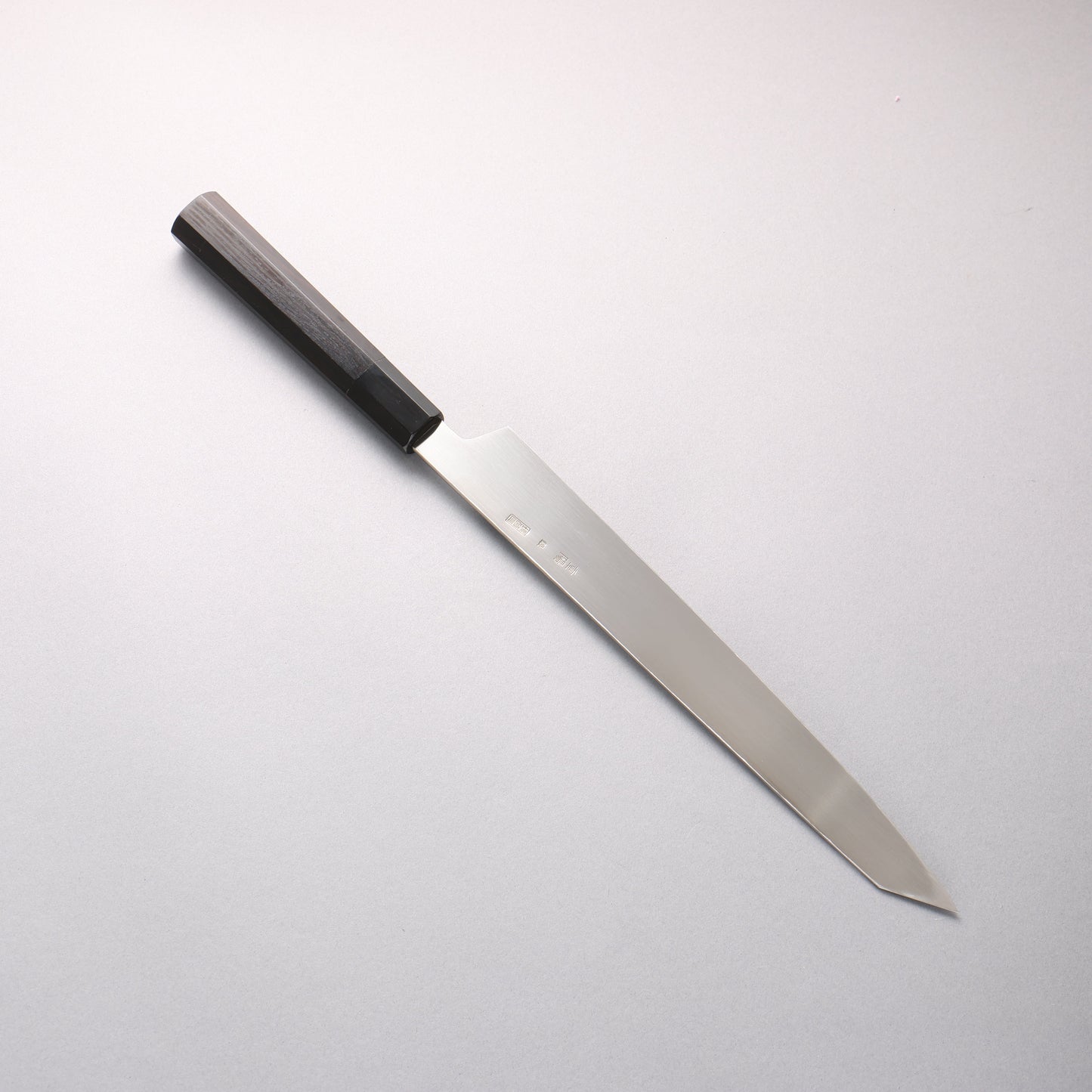 重陽 銀三鋼 鏡面仕上げ 切付柳刃包丁 270mm 黒檀　(口輪：黒水牛)柄